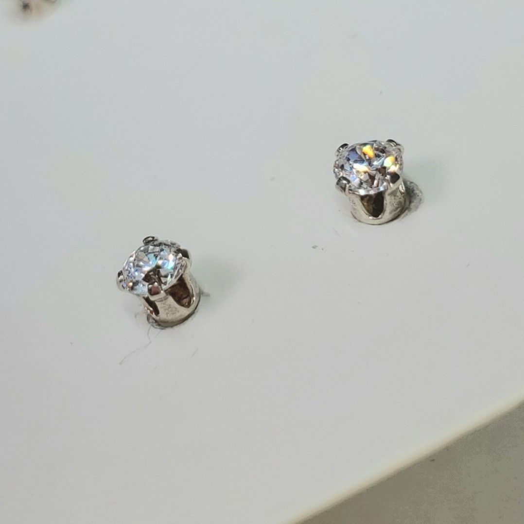 Other Jezlaine 925 CZ Stud Earrings Sterling Silver Cubic Zirconia Size ONE SIZE - 4 Thumbnail