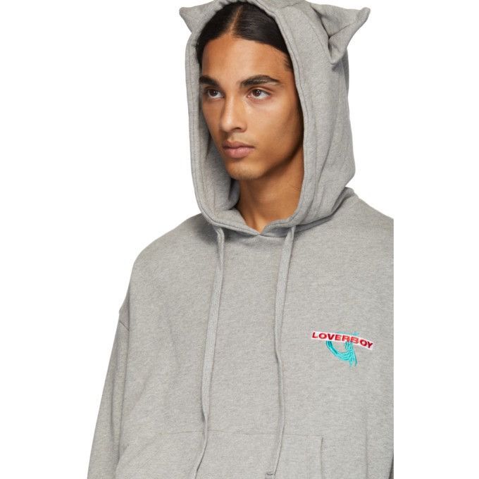 image of Charles Jeffrey Loverboy Ear Hoodie in Grey, Women's (Size Medium)