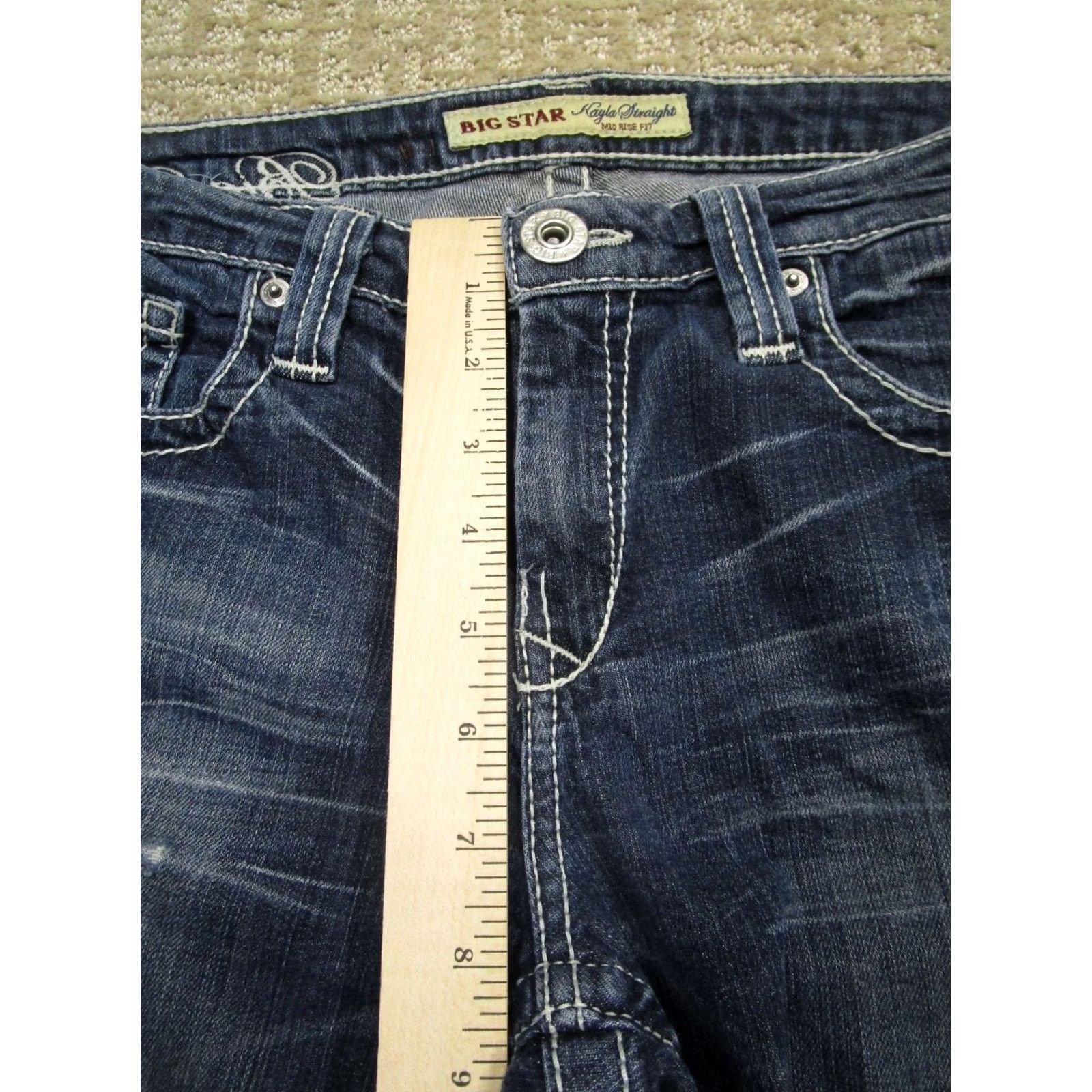 Denime BIG STAR Jeans Women 29 Blue Straight Mid Rise Denim 5-Pocket 30 Inseam Jeans Mens? Size 29" - 6 Thumbnail