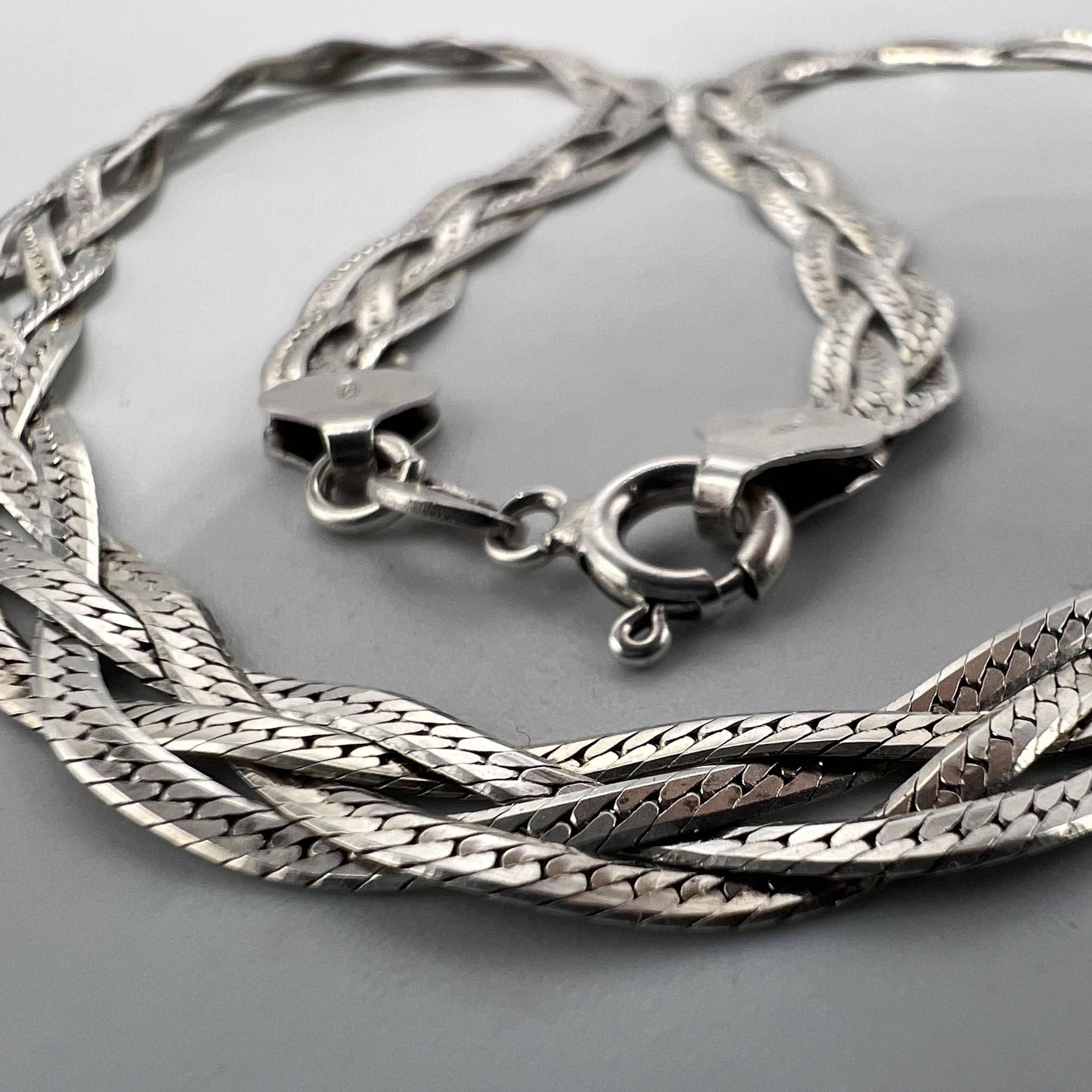 Sterling Silver Vintage USSR Necklace Chain Sterling Silver 925 Jewelry Size ONE SIZE - 3 Thumbnail