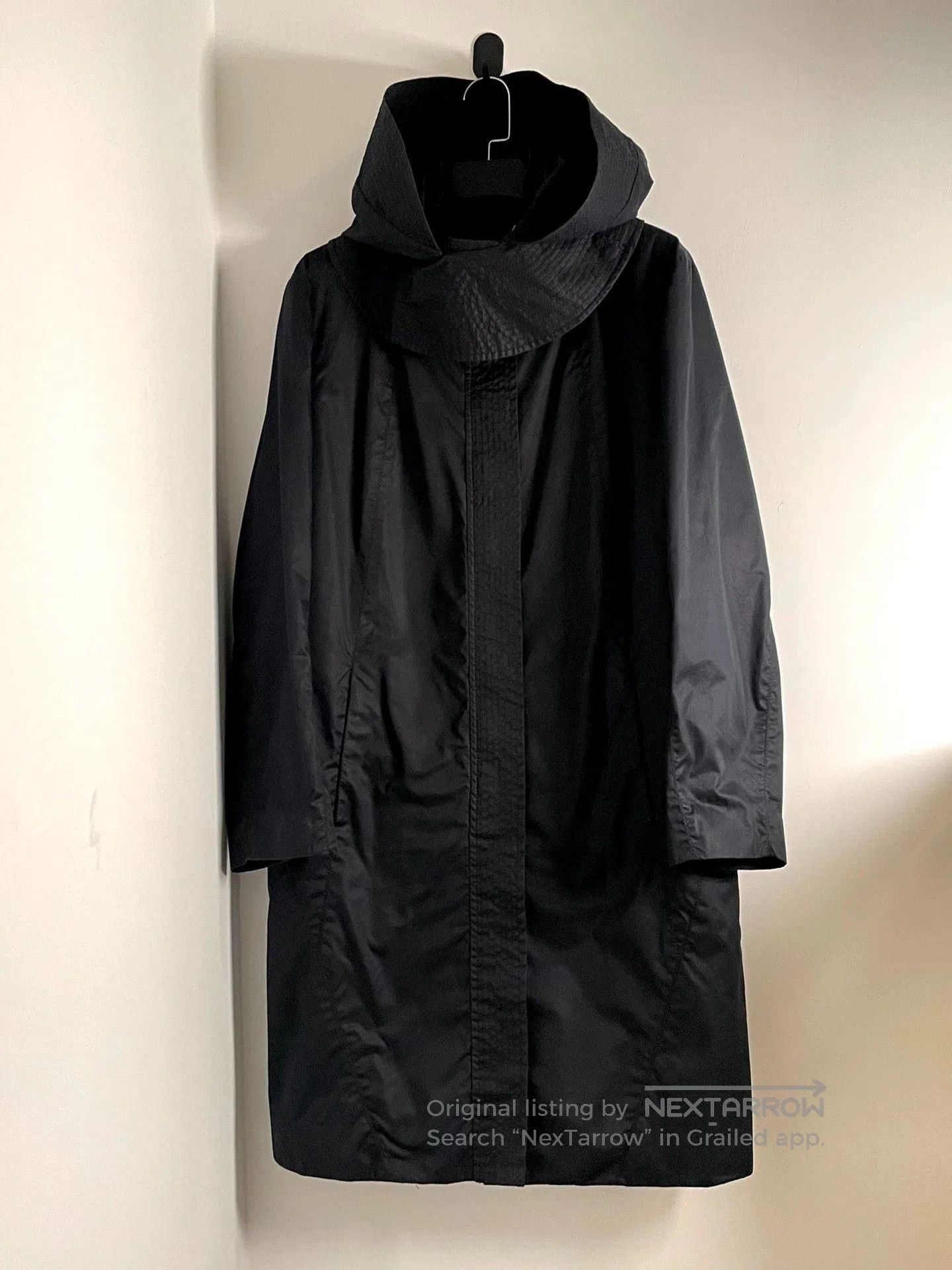 Helmut Lang Black Hooded Long Coat Size S. Size US S / EU 44-46 / 1 - 1 Thumbnail