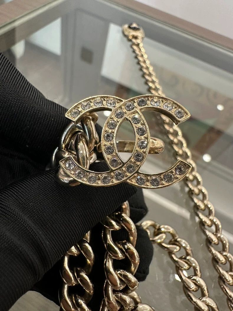 Chanel Chanel Double C Logo Adjustable Choker Necklace Size ONE SIZE - 6 Thumbnail