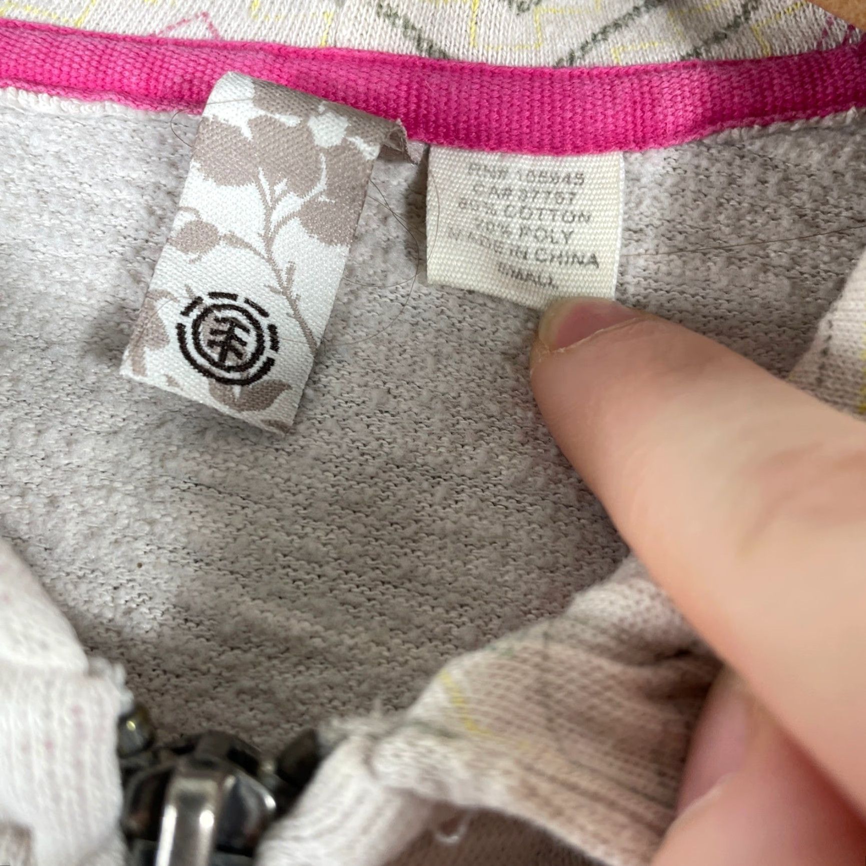 Element VINTAGE Element Hoodie Womens XS Small Skater Beige 2000s Grunge Full Zip Cream Graphic Print Southwestern Hooded Size XS / US 0-2 / IT 36-38 - 6 Thumbnail