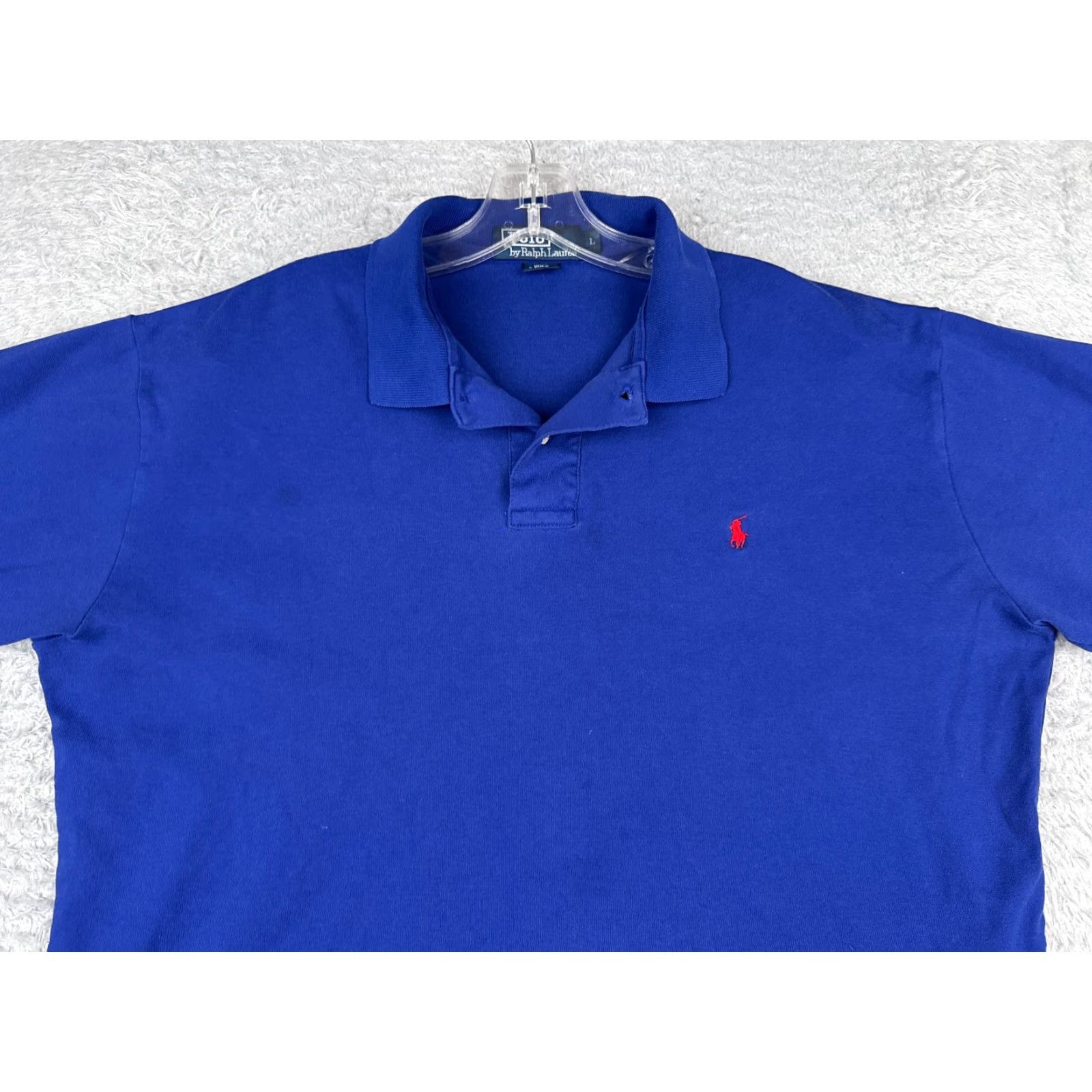 Ralph Lauren VINTAGE Ralph Lauren Polo Shirt Men Large Short Sleeve Blue Cotton Jersey All Seasons Casual Size US L / EU 52-54 / 3 - 4 Thumbnail