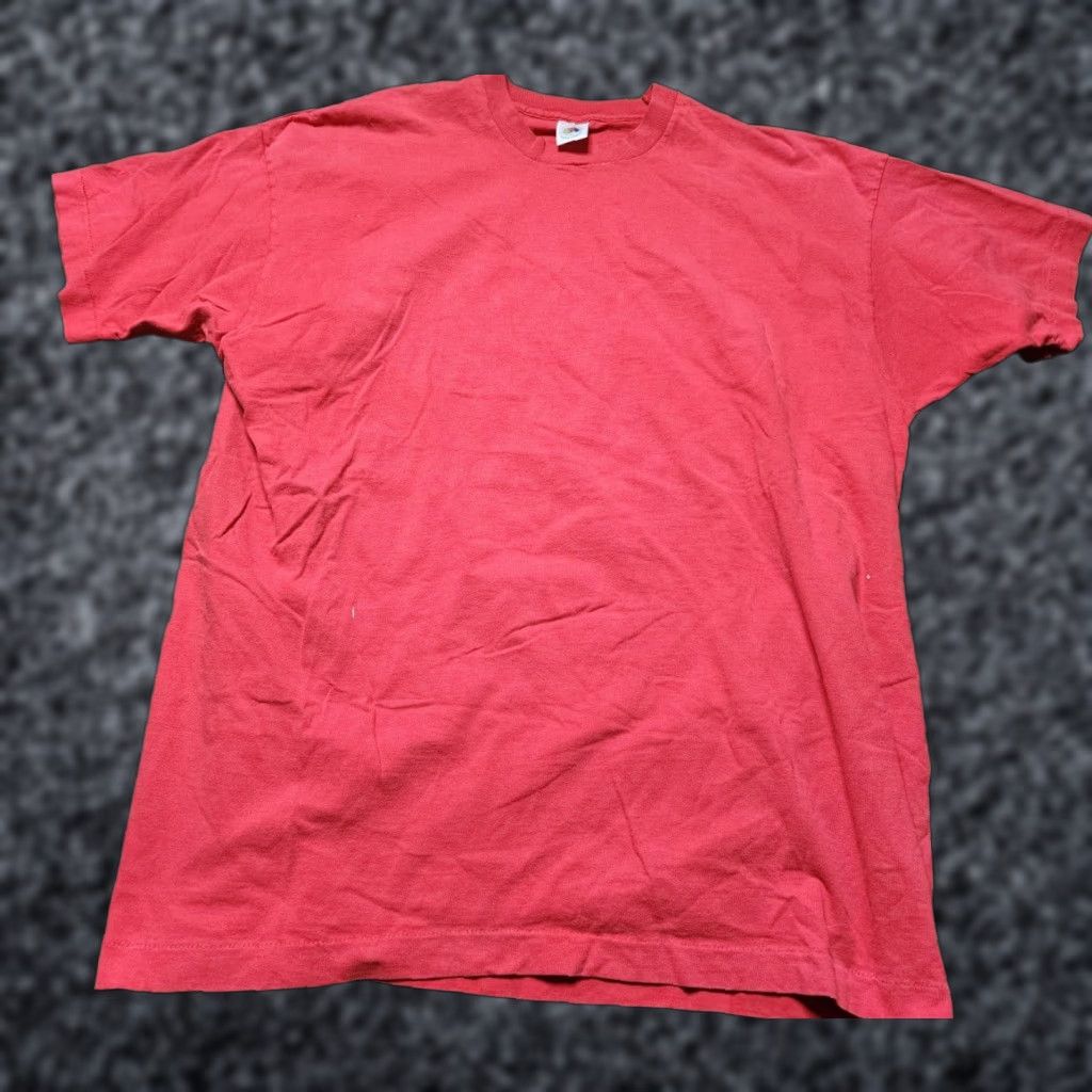 Fruit Of The Loom VINTAGE Fruit of the Loom T-Shirt Mens 2XL Red USA Made Single Stitch Distressed VINTAGE Size US XXL / EU 58 / 5 - 1 Thumbnail