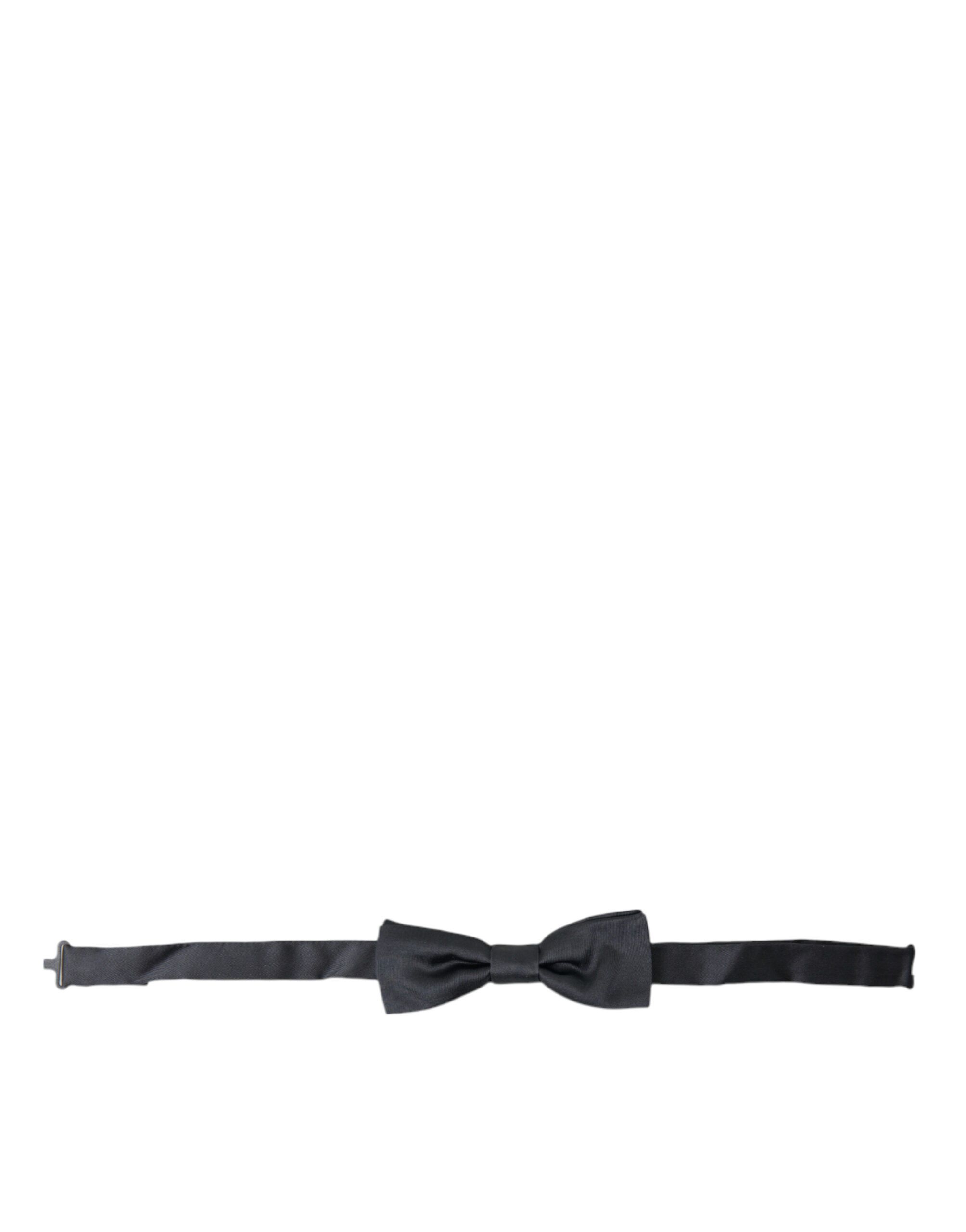 Dolce & Gabbana Elegant Anthracite Gray Silk Bow Men's Tie Size ONE SIZE - 1 Thumbnail