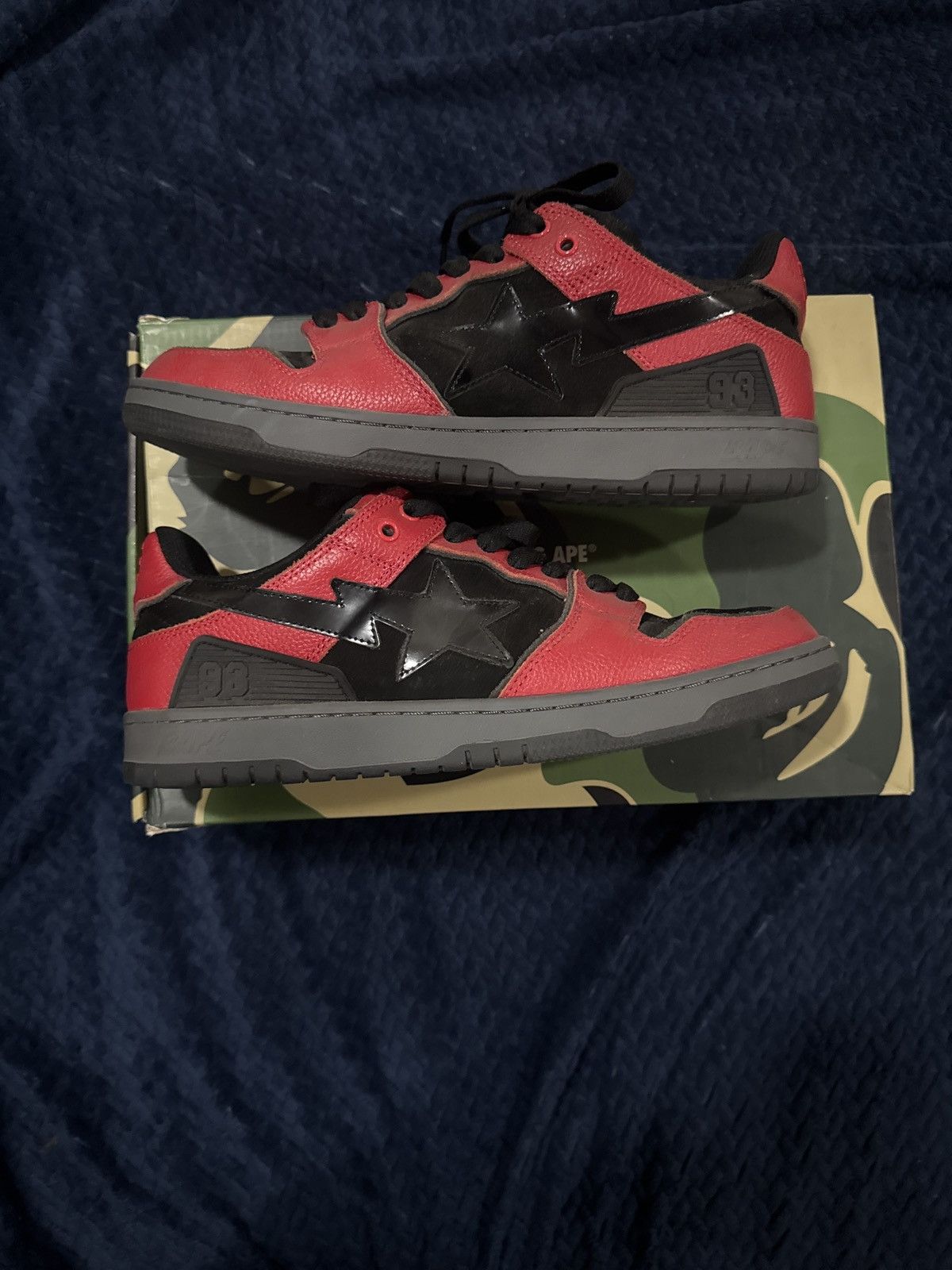 Bape Red And Black Bape Sk8sta Size US 10 / EU 43 - 1 Thumbnail