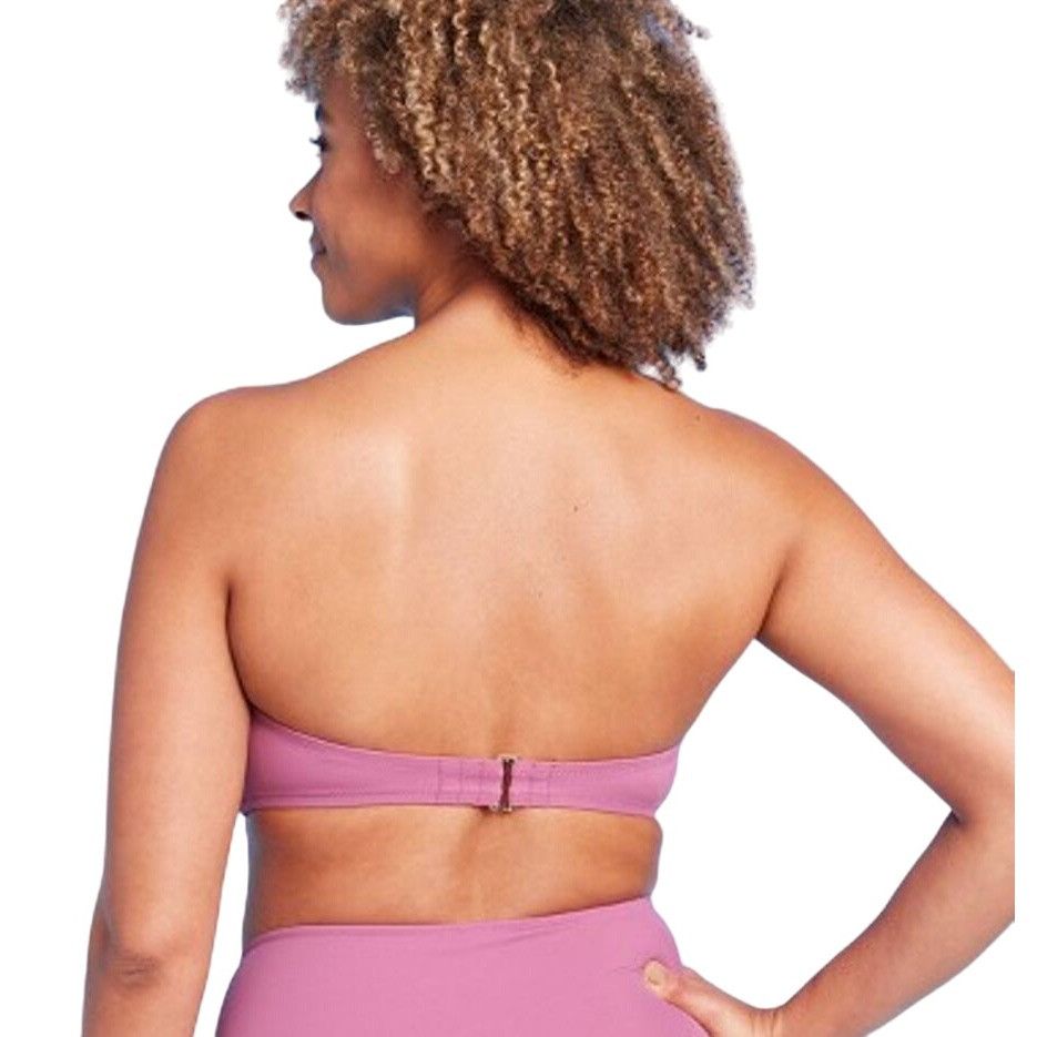 Other Shade & Shore - Women's Crochet Bandeau Bikini Top - Pink - Size ONE SIZE - 2 Thumbnail