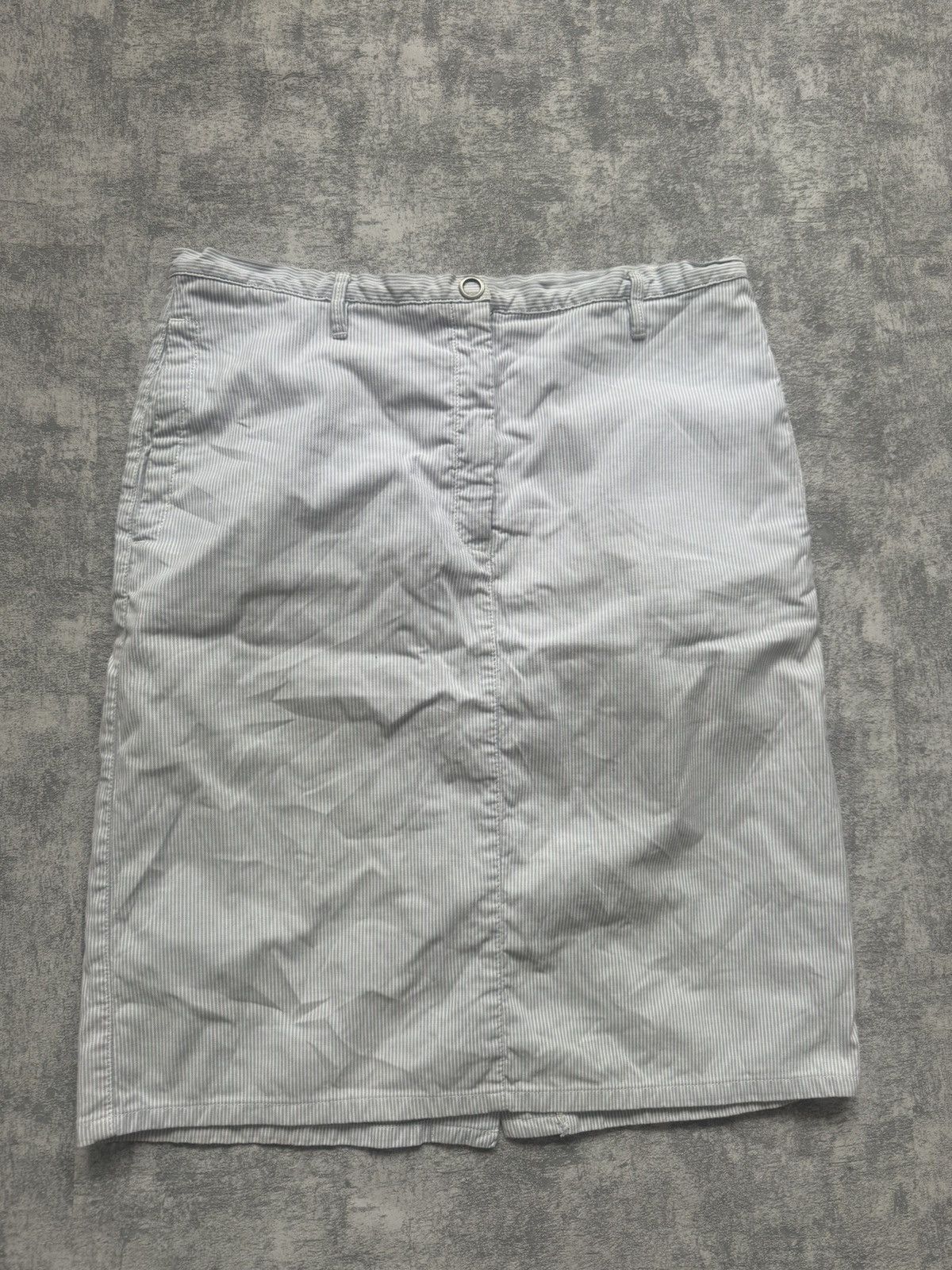 MM6 MM6 Maison Margiela Grey Pinstripe Straight Skirt Size 28" / US 6 / IT 42 - 1 Thumbnail