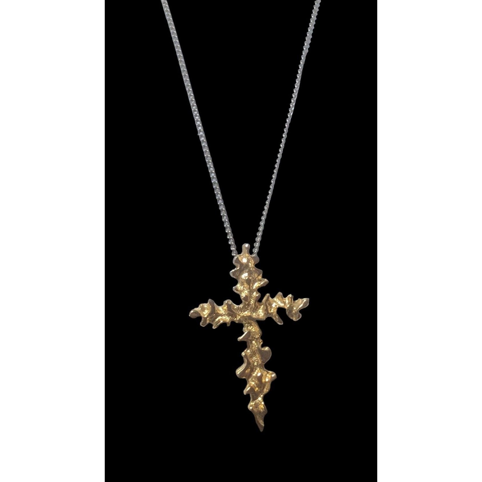 Other Abstract Gold Flame Cross Pendant Necklace Size ONE SIZE - 2 Thumbnail