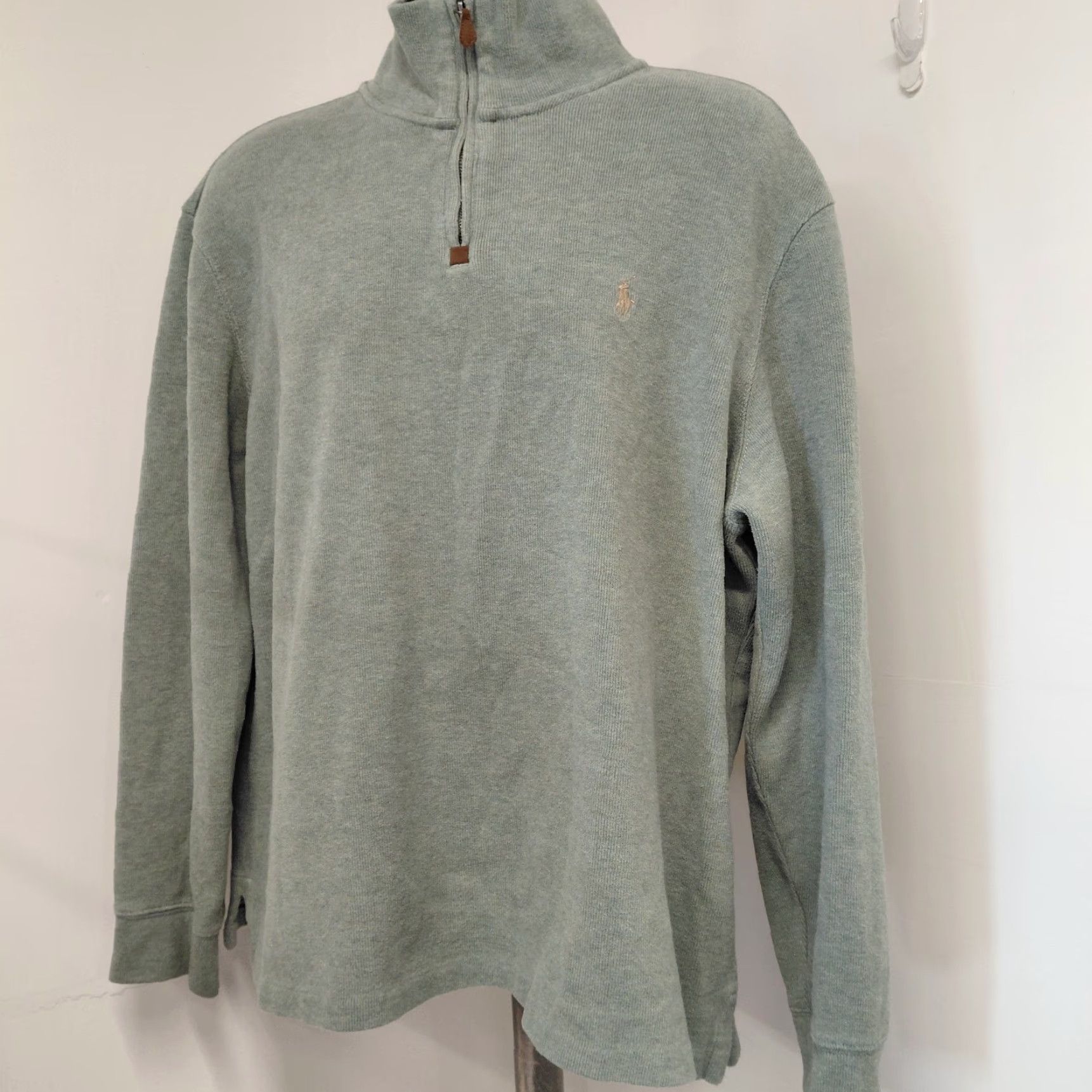 Polo Ralph Lauren Polo Ralph Lauren RL Sweater Men’s XL Gray Long Sleeve 1/4 Zip 100% Cotton Casual Golf City Classic USA Mens Pullover Knit Size US XL / EU 56 / 4 - 2 Thumbnail