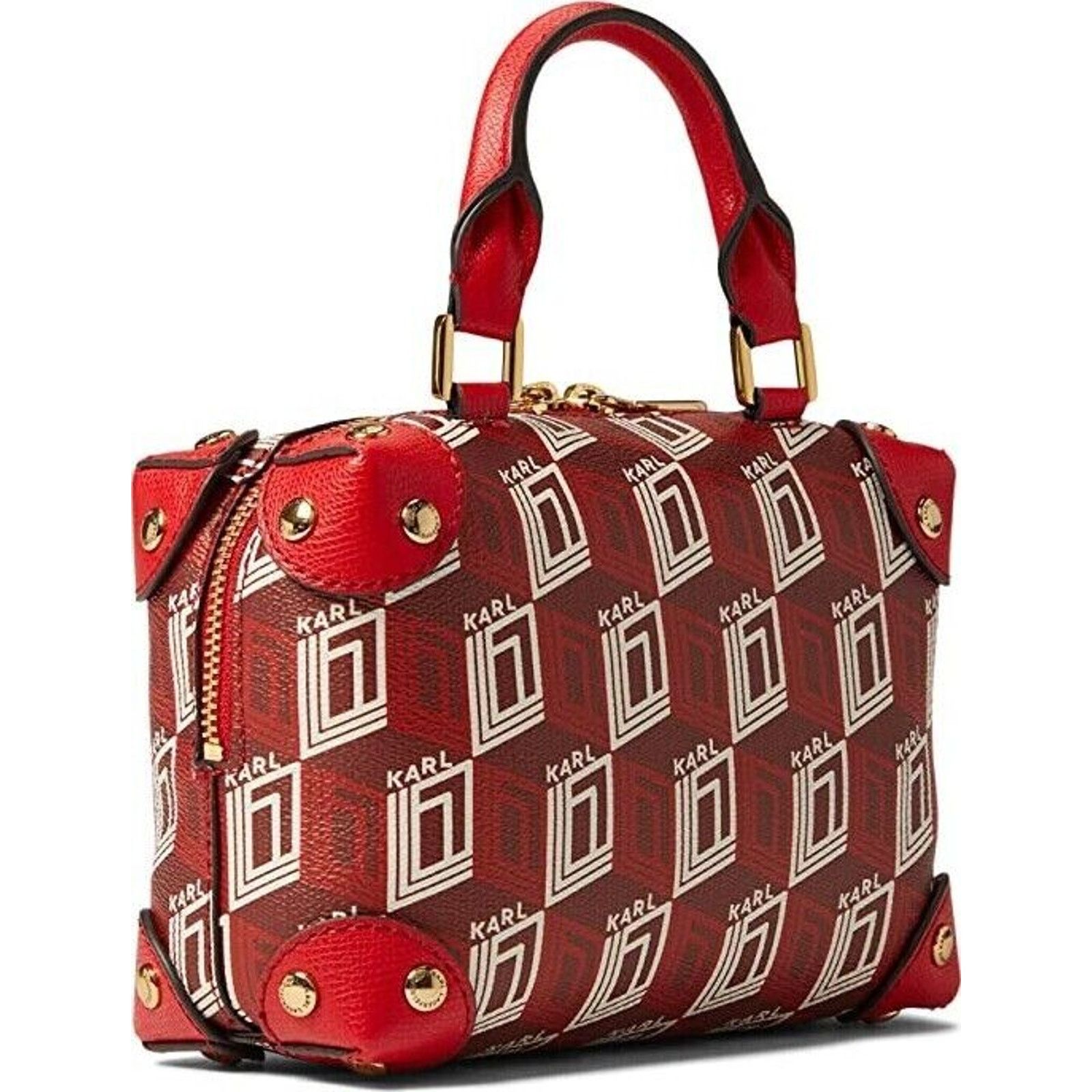 Karl Lagerfeld KARL LAGERGELD VALETTE MONOGRAM RED CROSSBODY BAG W/PINS Size ONE SIZE - 2 Thumbnail