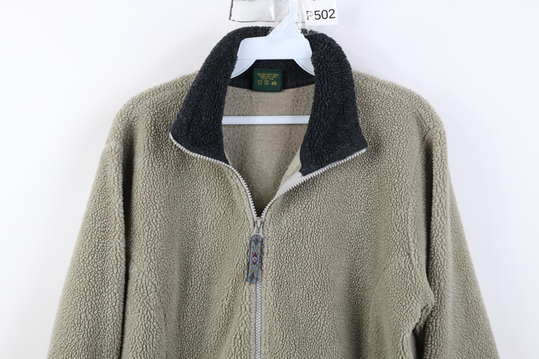 Cabelas Vintage 90s Cabelas Deep Pile Fleece Full Zip Jacket Green Size L / US 10 / IT 46 - 2 Thumbnail