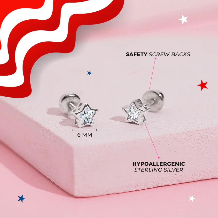 Other CZ Birthstone Star Girl Earrings Size ONE SIZE - 3 Thumbnail