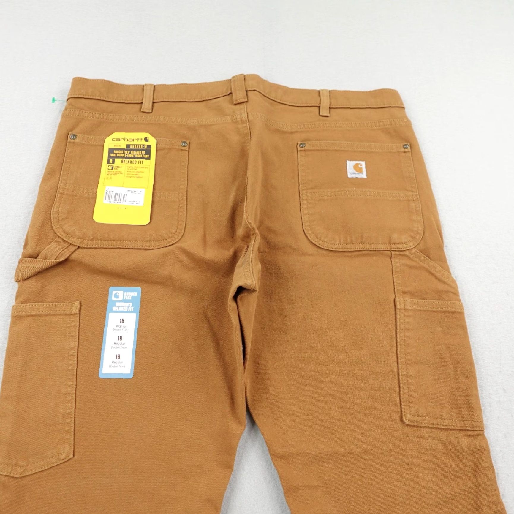Carhartt Carhartt Pants Womens 18 Brown Rugged Flex Relaxed Fit Twill Double Front Knee Workwear Size 40" / US 18 - 5 Thumbnail
