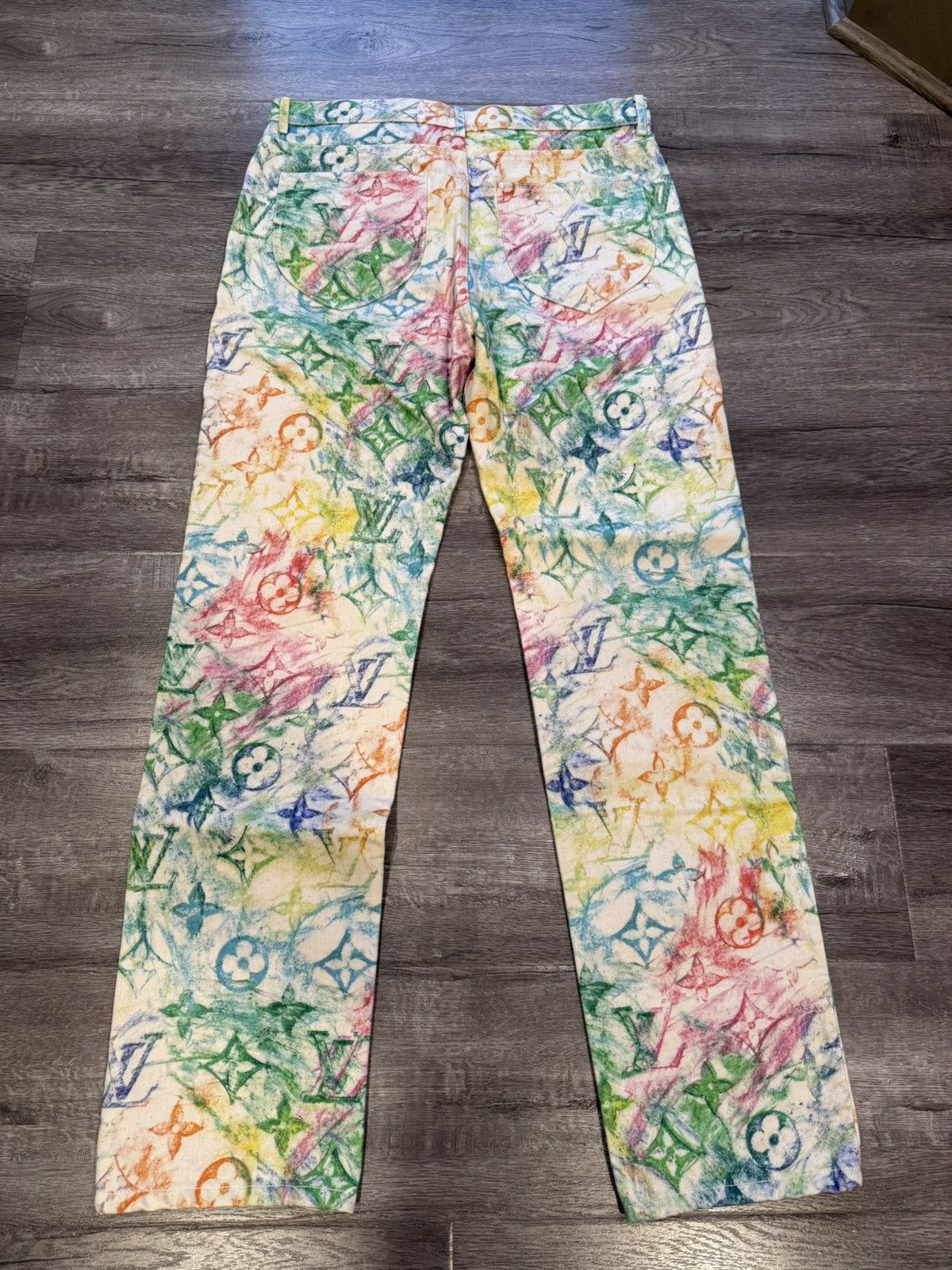 Louis Vuitton Louis Vuitton Multicolor Pastel Monogram Denim Pants Size US 34 / EU 50 - 2 Thumbnail