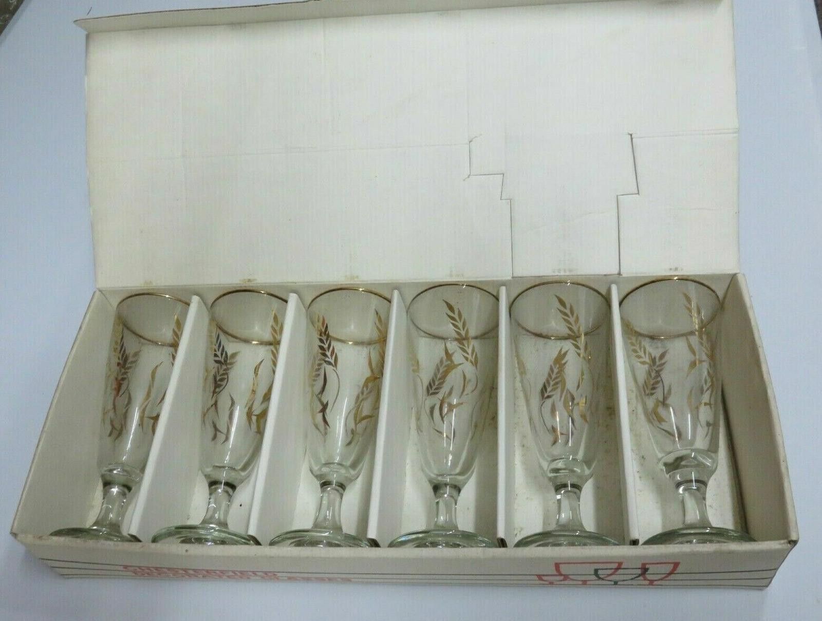 The Unbranded Brand Set of 6 Glasses Chesterfield Gold Decorated Glasses 5 3/4" Size ONE SIZE - 2 Thumbnail