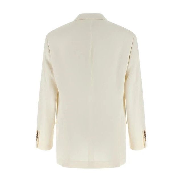 Brunello Cucinelli BRUNELLO CUCINELLI White Linen/Silk Blazer Jacket New & Auth Size US XXL / EU 58 / 5 - 2 Thumbnail