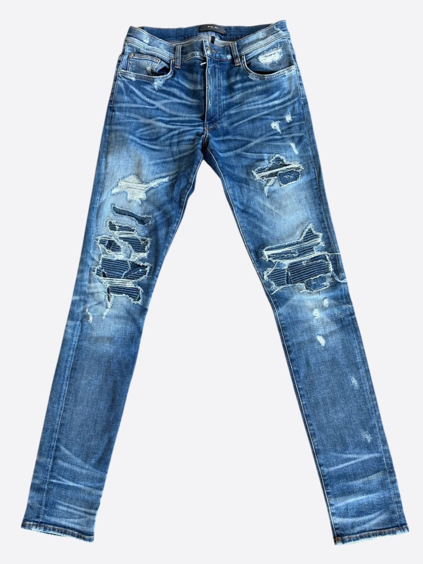 Amiri Amiri Indigo & Blue Patch MX1 Jeans Size US 31 - 1 Thumbnail