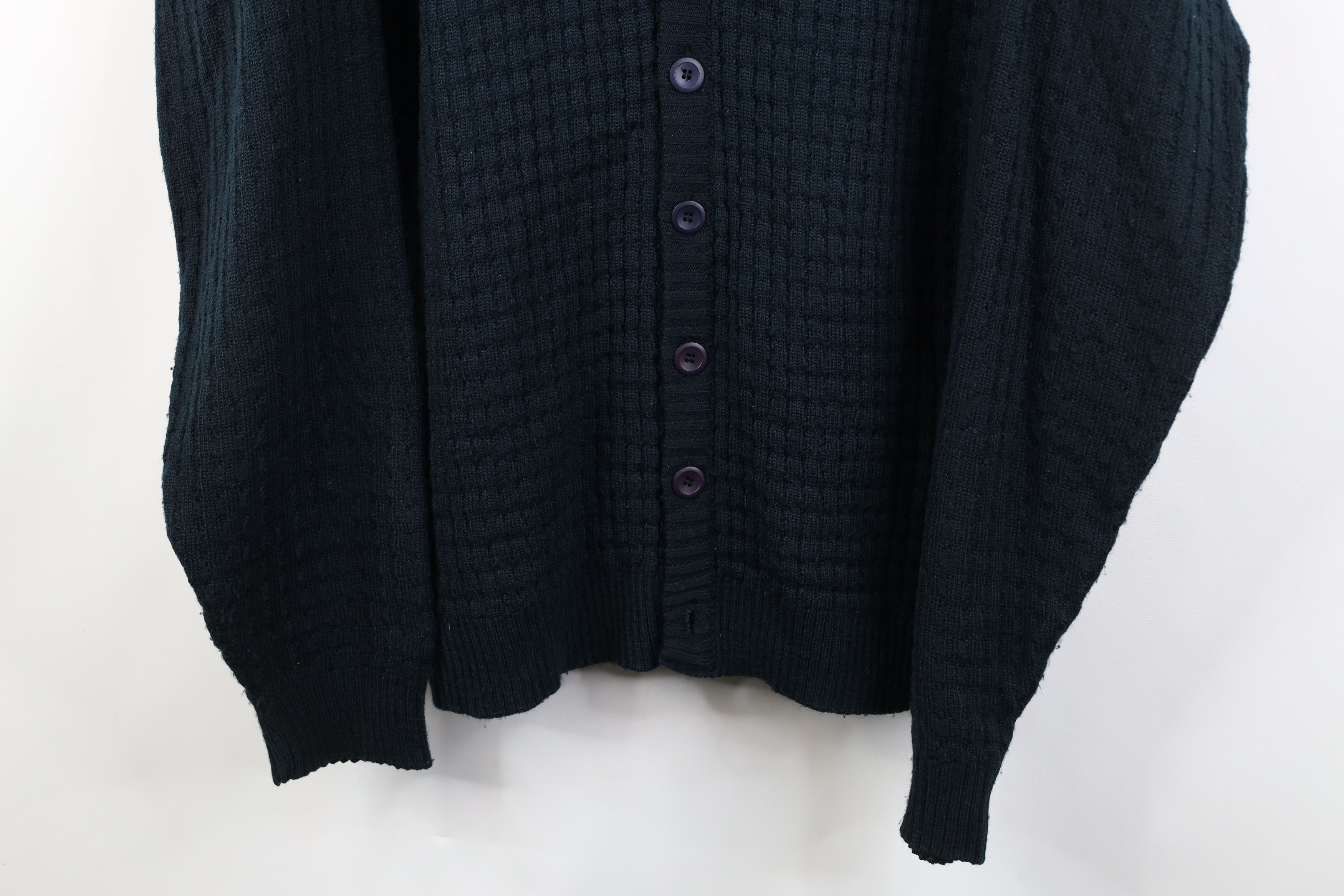 Vintage Vintage 90s Streetwear Blank Thermal Knit Cardigan Sweater Size US XL / EU 56 / 4 - 3 Thumbnail