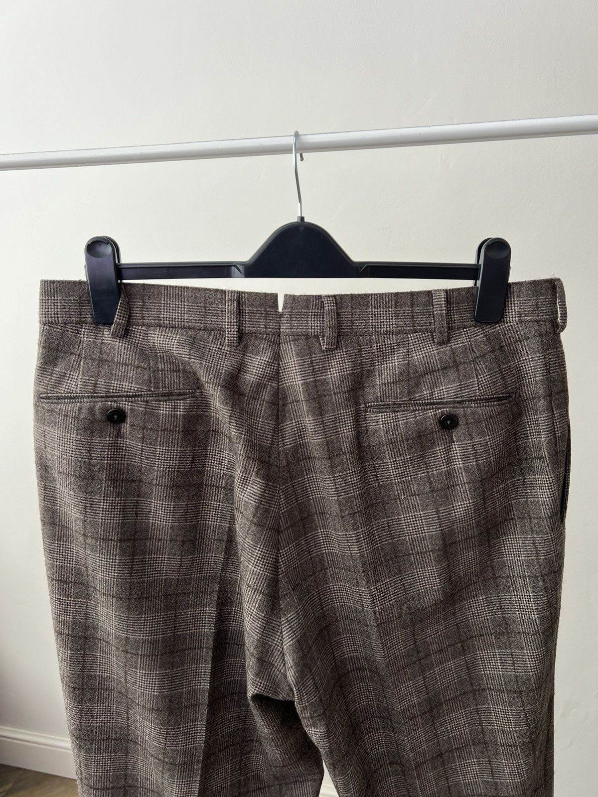 Ermenegildo Zegna Vintage Ermenegildo Zegna Brown Glen Check Wool Dress Pants Size US 34 / EU 50 - 11 Thumbnail