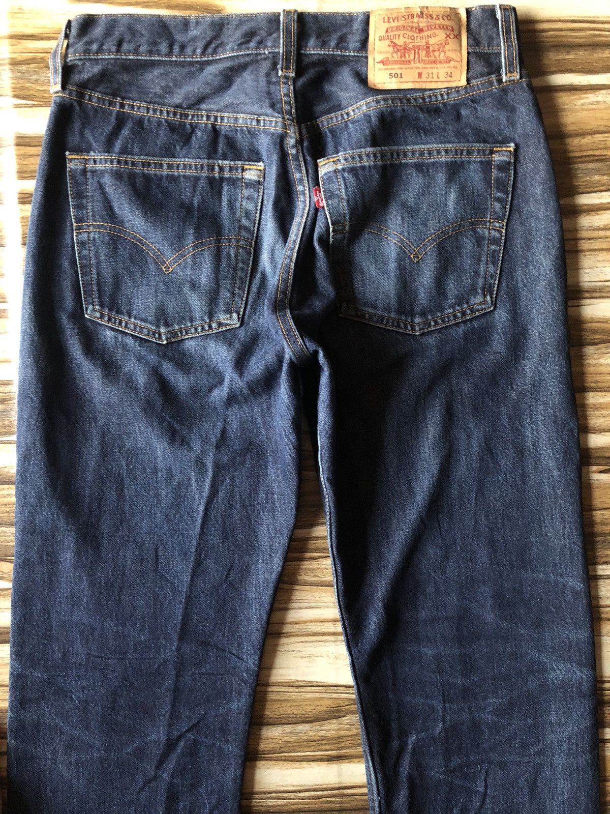 Levi's Size 31x34 Vintage 501 USA Button Fly Late 90s Blue Denim Size US 28 / EU 44 - 4 Thumbnail