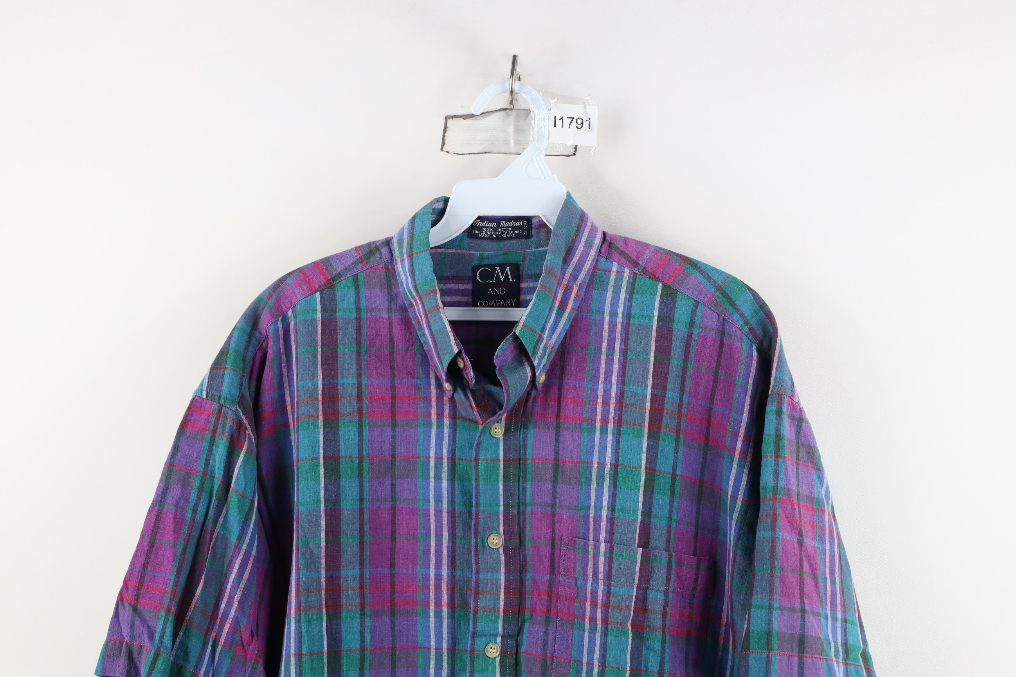 Vintage Vintage 90s Streetwear Plaid Short Sleeve Button Down Shirt Size US M / EU 48-50 / 2 - 2 Thumbnail
