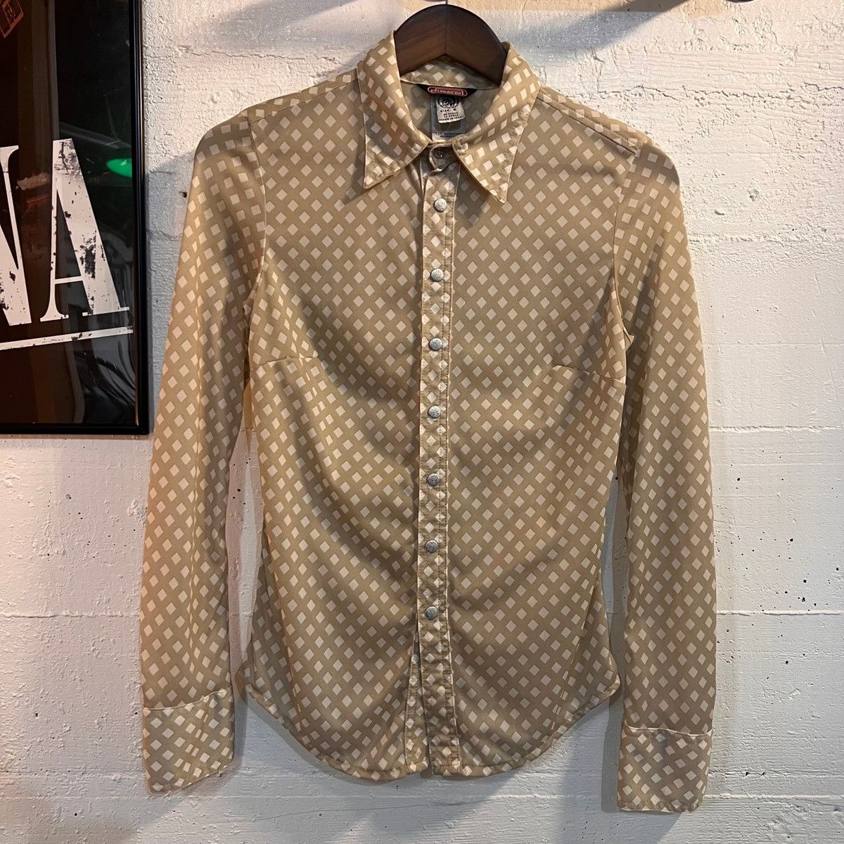 Designer × Diesel × Vintage Vintage Diesel Nylon Button-Up Long Sleeve Collared Blouse Size S / US 4 / IT 40 - 1 Thumbnail