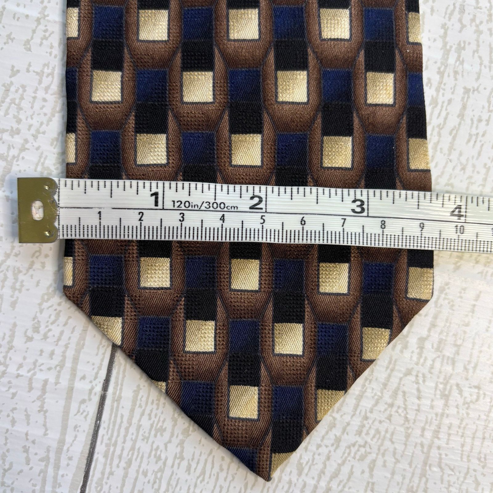Other J.Z. Richards for Nordstrom Silk Tie Brown and Navy Size ONE SIZE - 6 Thumbnail