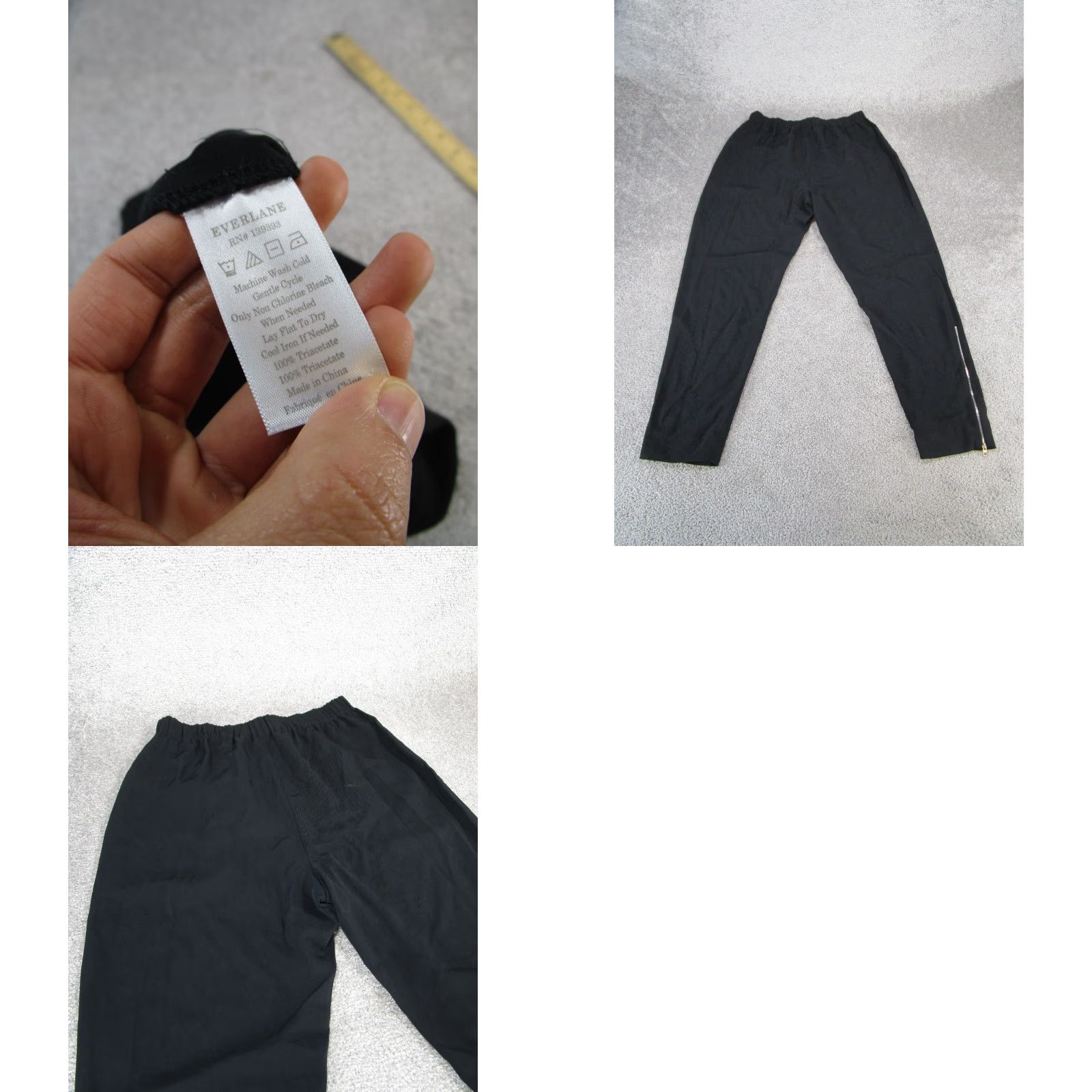 Everlane Everlane Pants Womens 6 Black Tapered Cropped Ankle Zip Knit Flat Front Pull-On Short Pants Womens 6 Black Size 28" / US 6 / IT 42 - 8 Thumbnail