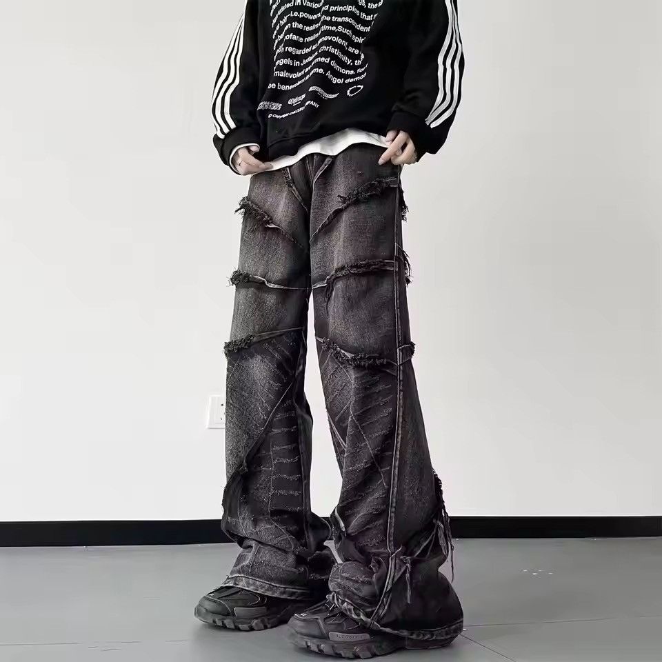 Jean Makihara x Haya Opium Stacked Embroidered Denim Jeans Size US 28 / EU 44 - 1 Thumbnail