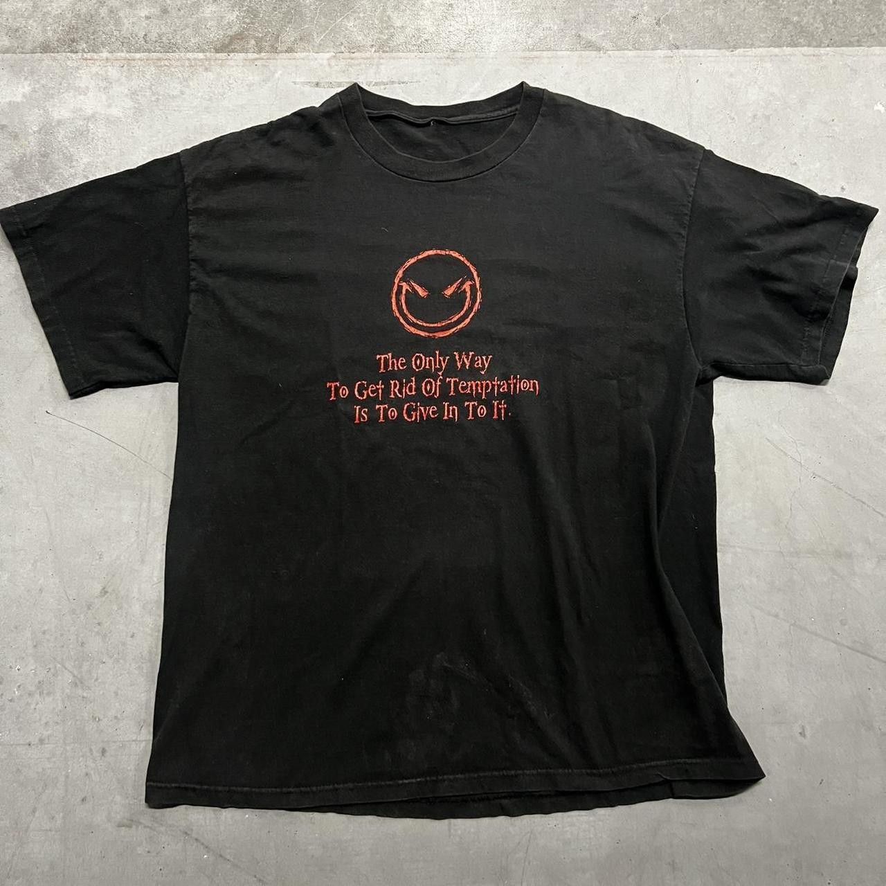 Vintage Crazy Vintage Y2K/2000s Grunge Punk Give in to Temptations Graphic Tee! Size US L / EU 52-54 / 3 - 1 Thumbnail