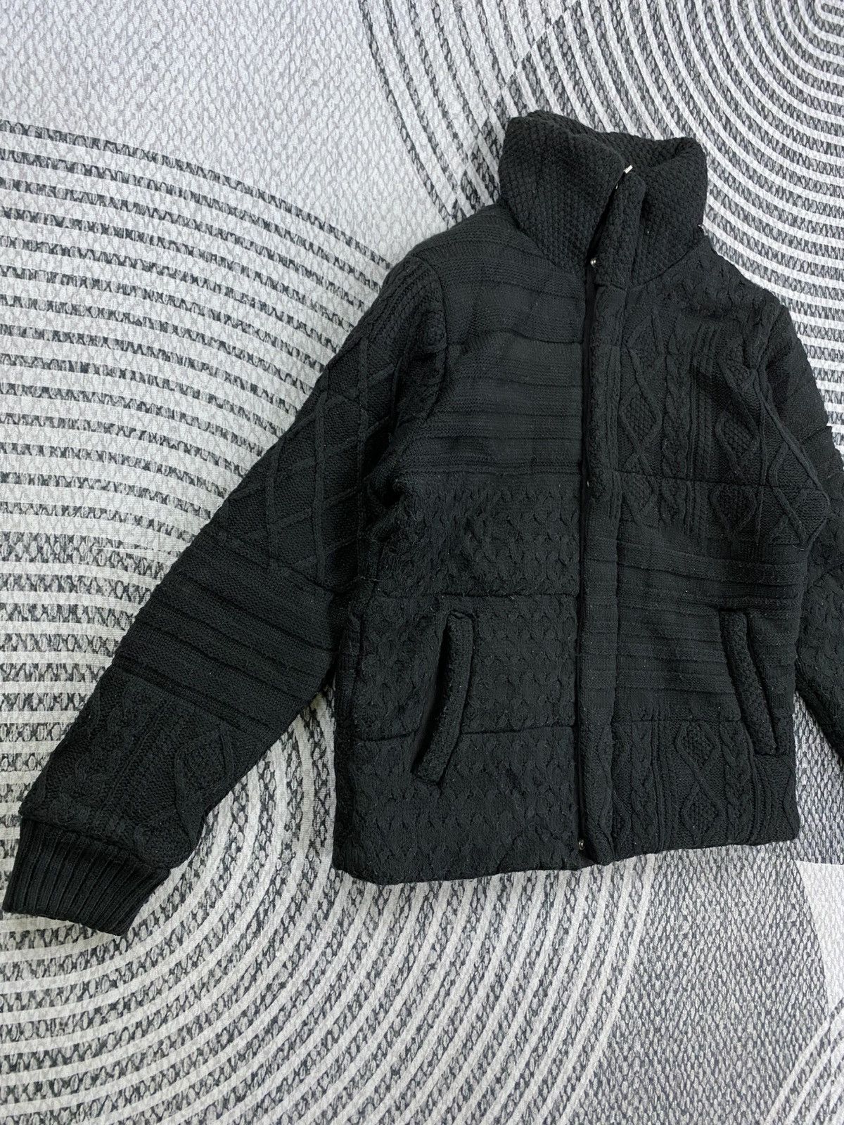 Japanese Brand Vintage Bernings Sho Zipper Premium Black Knit Jacket Size US M / EU 48-50 / 2 - 3 Thumbnail