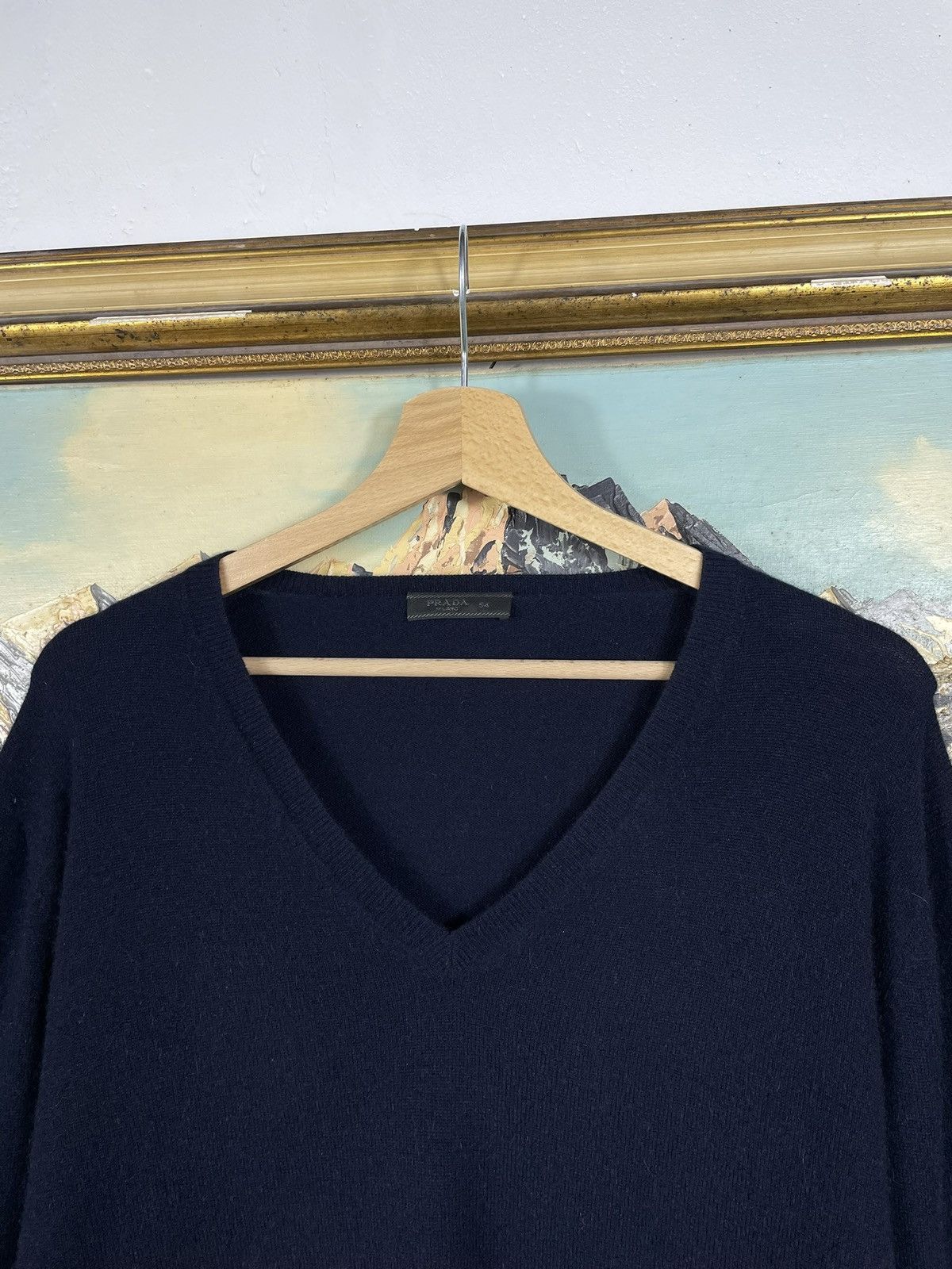 Prada × Vintage Prada Cashmere Navy Knitwear Sweater Luxury Designer Premium Size US L / EU 52-54 / 3 - 4 Thumbnail