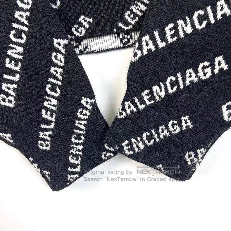 Balenciaga Balenciaga Black LOGO All-Over Printed Knitwear Size US S / EU 44-46 / 1 - 7 Thumbnail