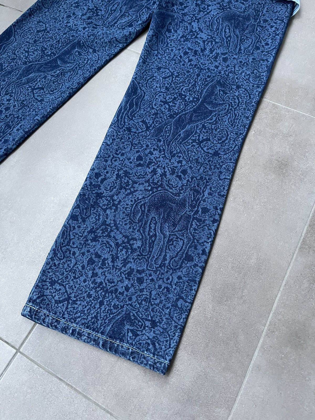 Les Benjamins !DS! SS23 Les Benjamins Horse Paisley Navy Denim Pants Size US 34 / EU 50 - 14 Thumbnail