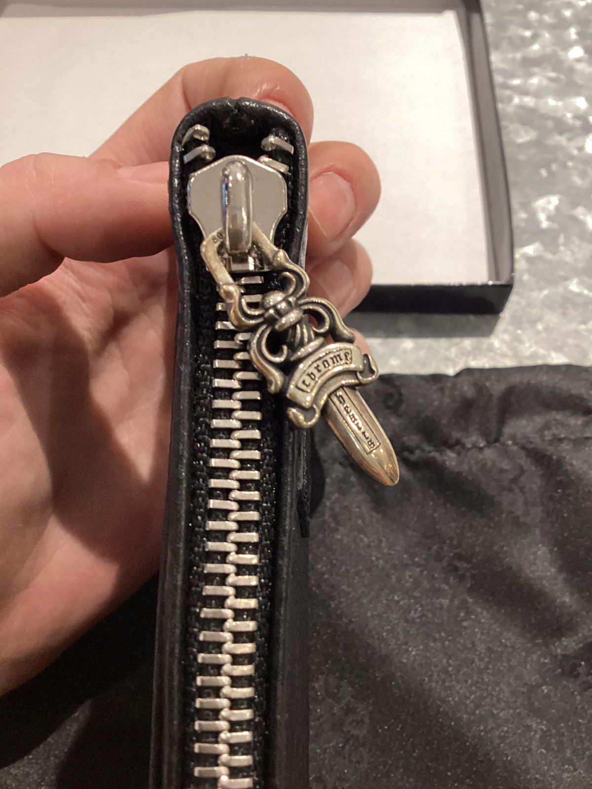 Chrome Hearts Leather cross patch lobster clasp wristlet wallet cardholder Size ONE SIZE - 5 Thumbnail