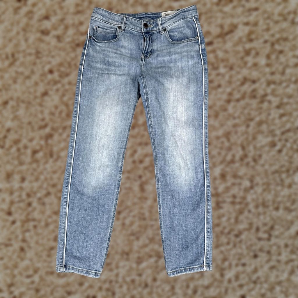 Vintage Cosmic Blue Love Jeans Skinny 26 Womens Light Blue Denim 5-Pocket Zip Stretch Mid Rise Inseam 25 Size 26" / US 2 / IT 38 - 1 Thumbnail
