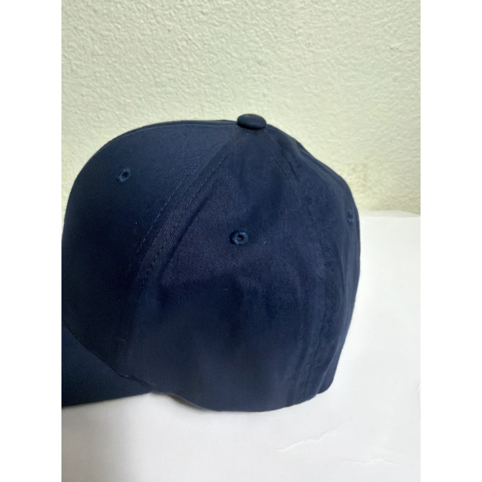 Vintage Blank Navy Blue Flex Hat Size L/XL Baseball Cap Men Flexfit Hat Size ONE SIZE - 7 Thumbnail