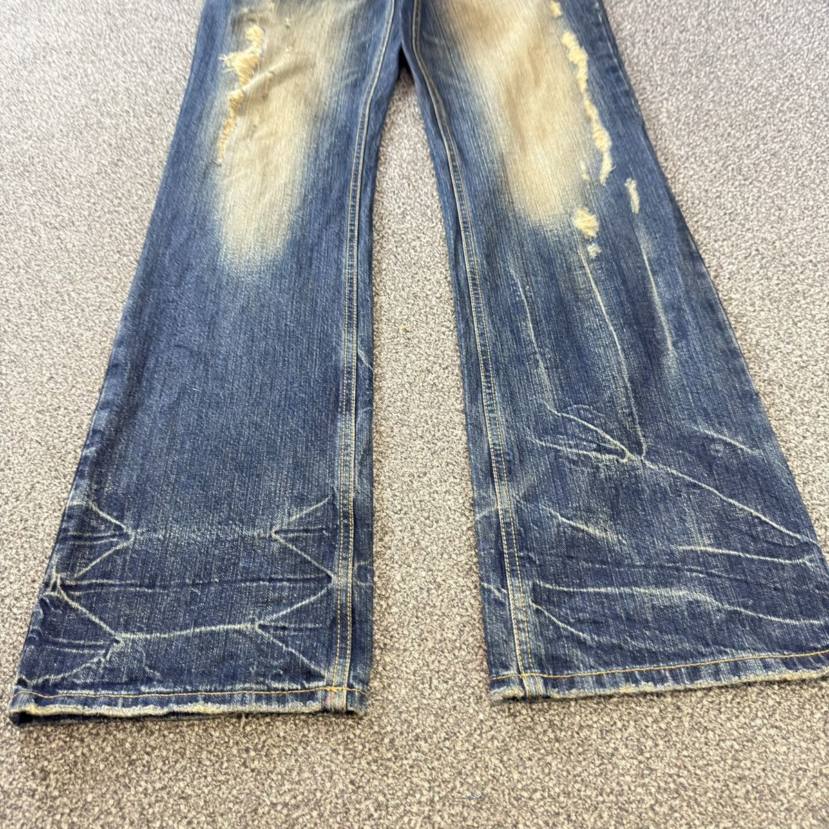 If Six Was Nine Insane ‼️ Flared Distressed Whisker Denim LGB Style Gennaro Size US 31 - 8 Thumbnail