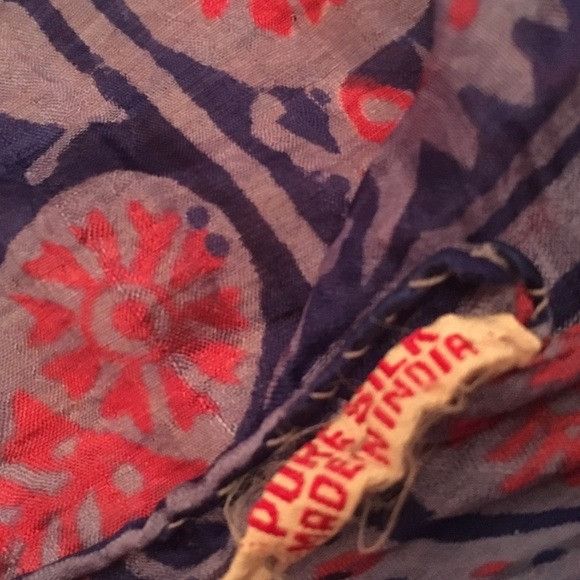 Vintage Vintage Blue & Pink Paisley pure silk Long Scarf Size ONE SIZE - 5 Thumbnail