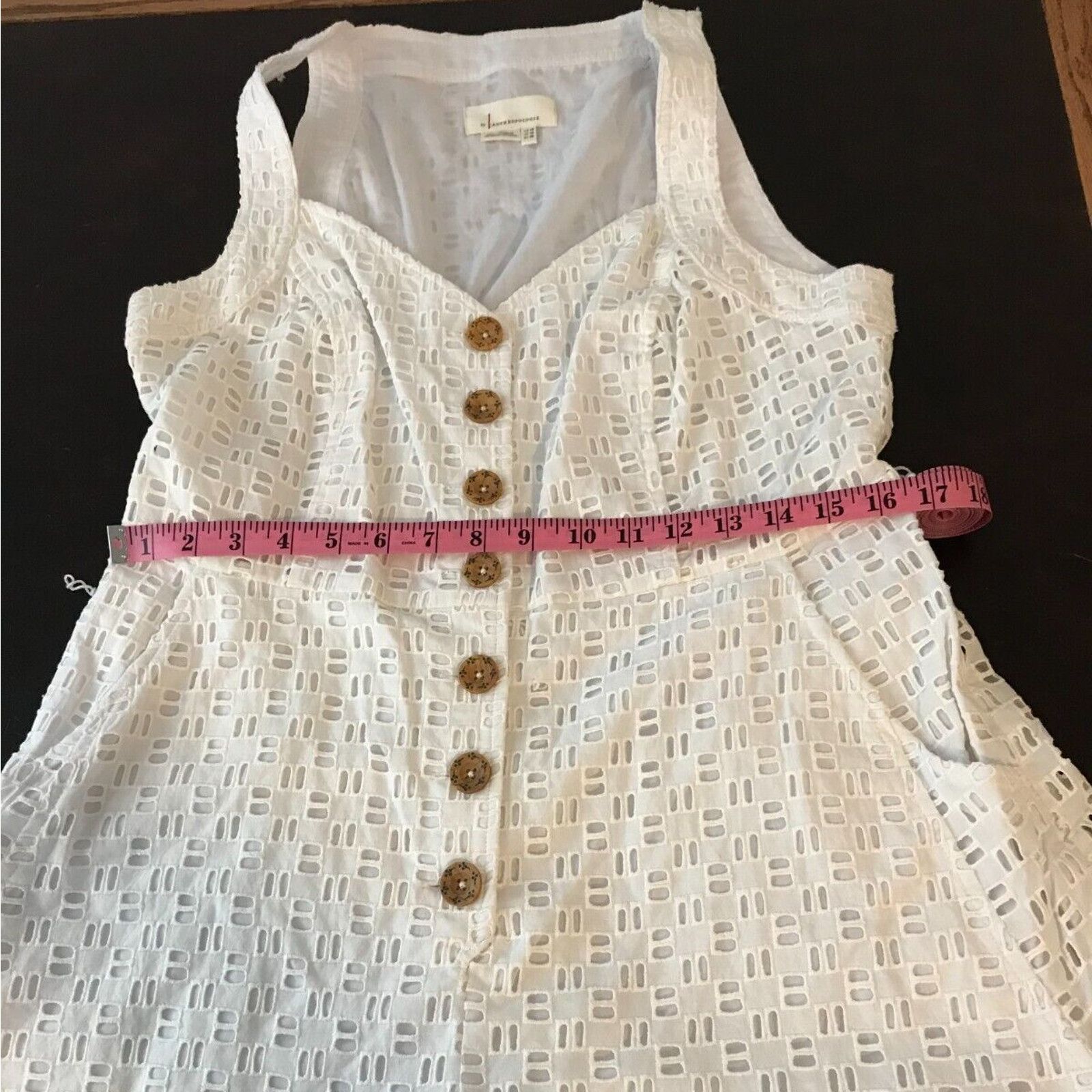 Anthropologie Anthropologie Women's White Belted Eyelet Romper NO BELT-14 Size 36" / US 14 / IT 50 - 6 Thumbnail