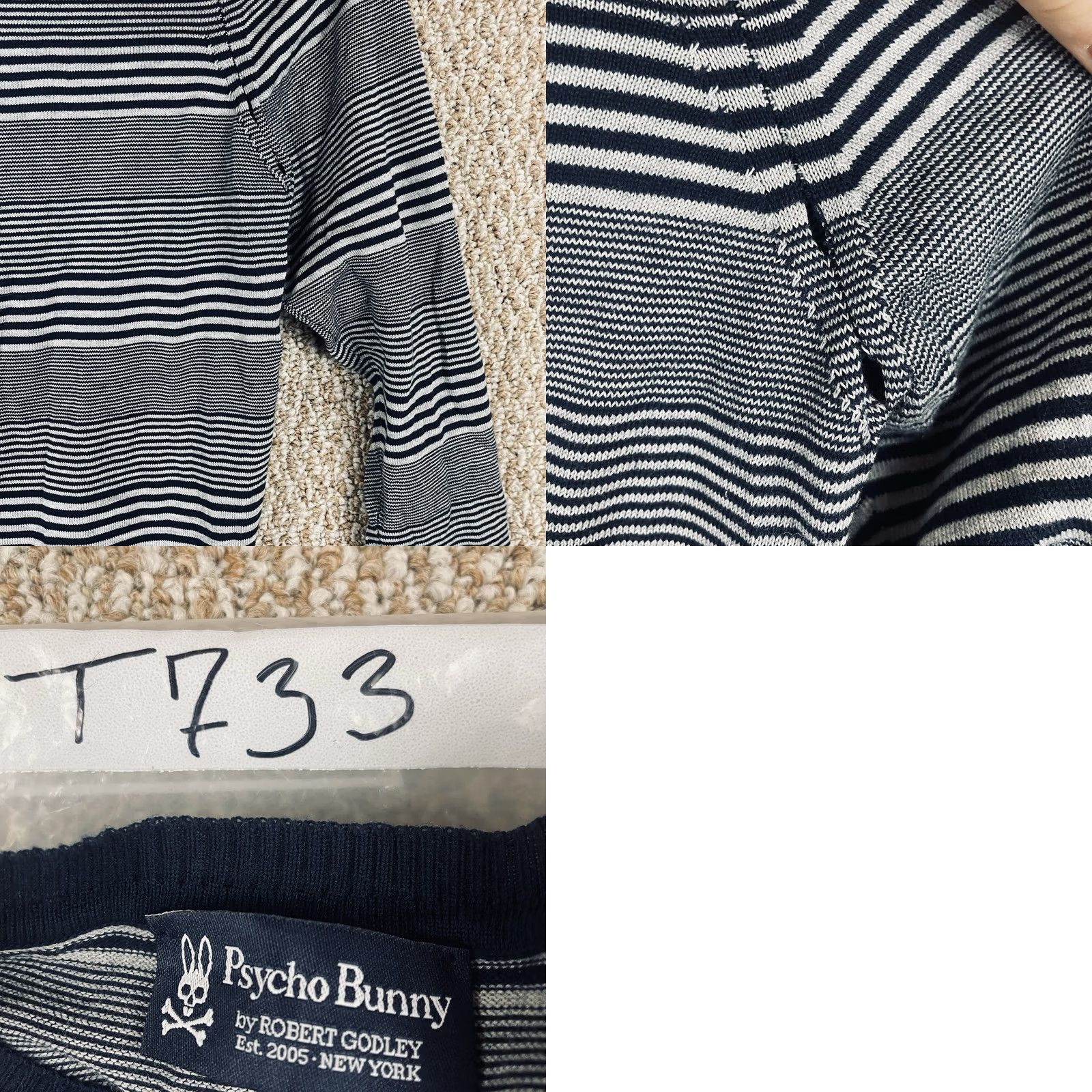 Psycho Bunny Psycho Bunny Sweater Mens M/L Crewneck Striped Multicolor Cotton Knit Pullover Size US M / EU 48-50 / 2 - 9 Thumbnail