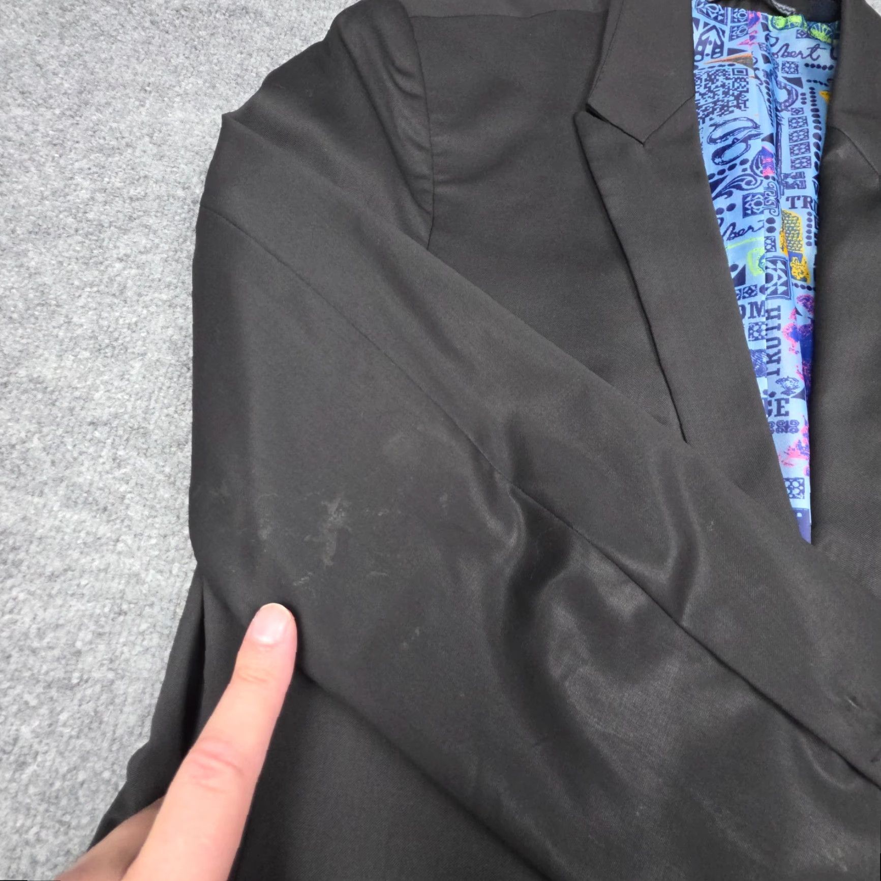 Robert Graham Robert Graham Men’s Size 42 R Classic Fit Black Wool Blazer Jacket Two Button Peak Lapel Regular"/"Jacket Size 42R - 4 Thumbnail