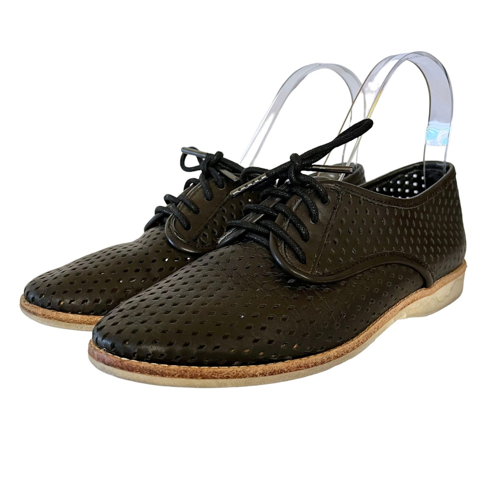 Other Rollie Australia Derby Perforated Black Leather Oxford Shoes Size US 6.5 / IT 36.5 - 2 Thumbnail