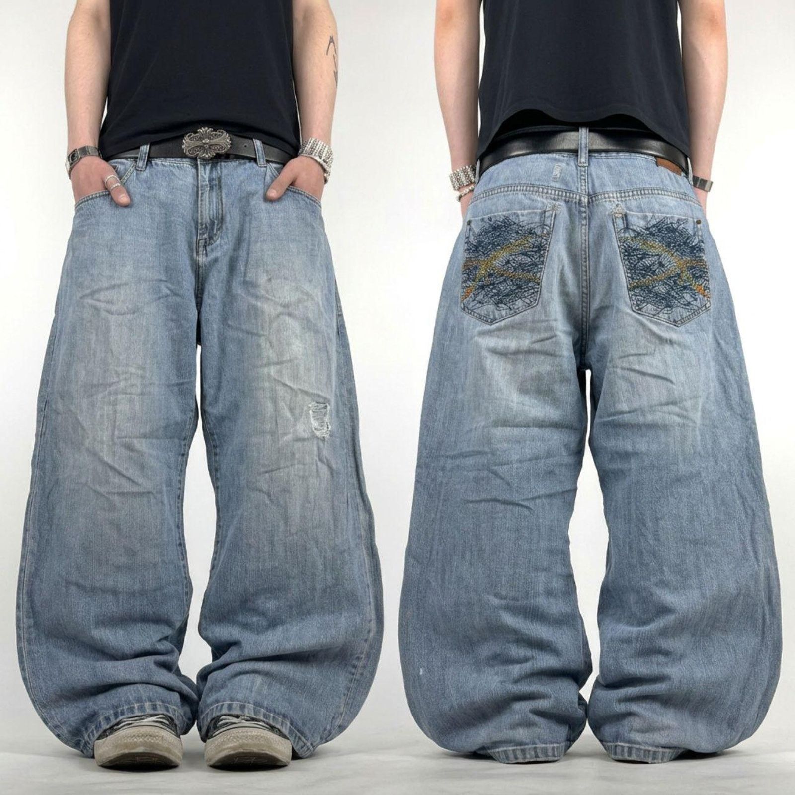 JNCO × Japanese Brand × Vintage Vintage DJ Mark Embroidered Baggy