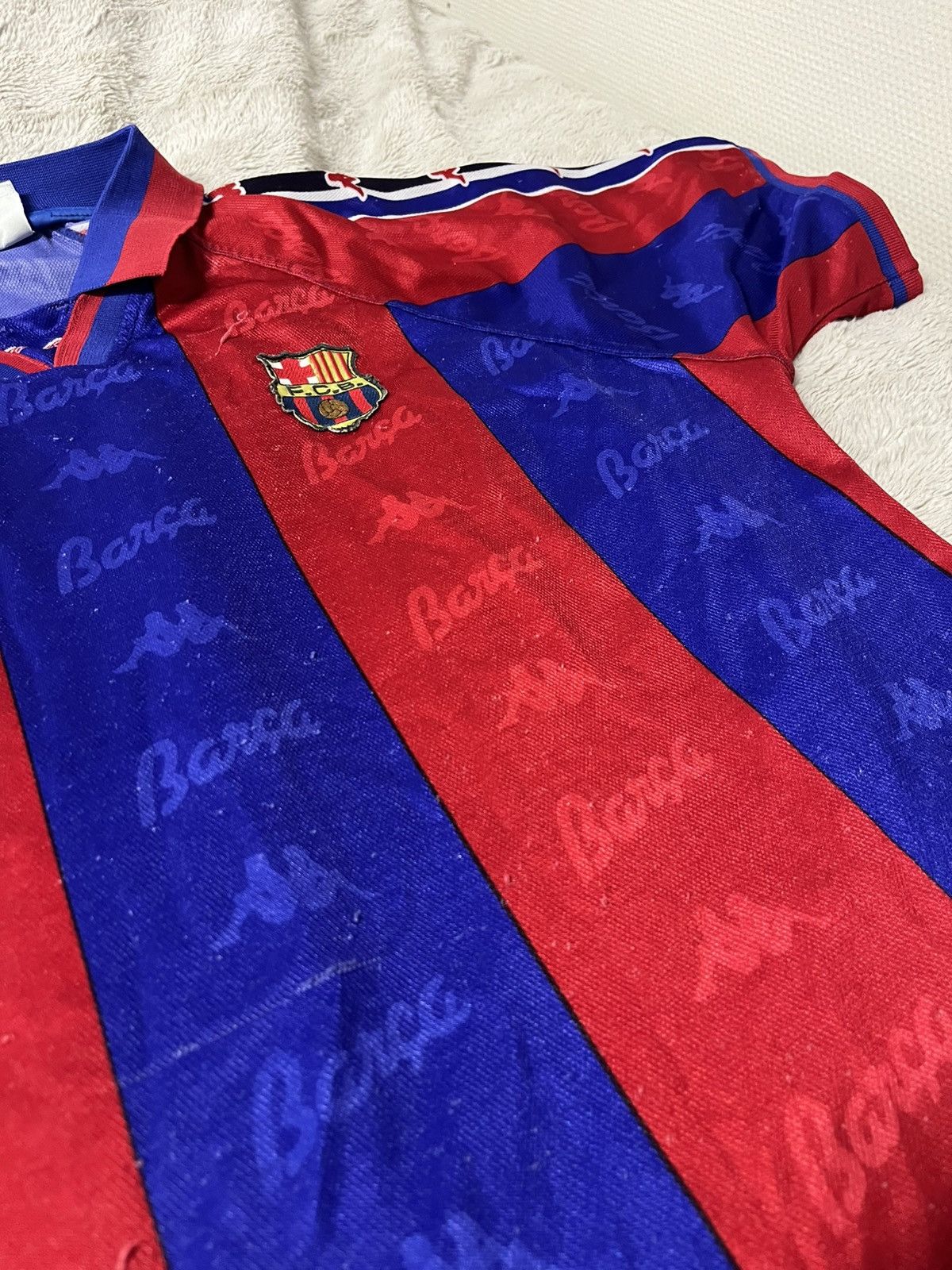Kappa 1996-1997 FC Barcelona #10 Giovanni Football Jersey Vintage Size US XL / EU 56 / 4 - 4 Thumbnail