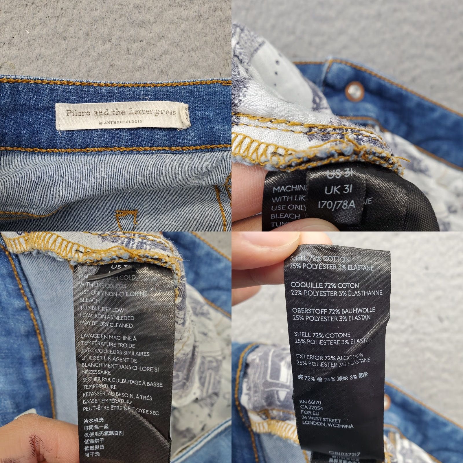 Vintage Pilcro Womens Jeans 31 Blue Denim Skinny High Rise 5-Pocket Stretch Regular Size 31 Womens Size 24" / US 00 / IT 34 - 8 Thumbnail