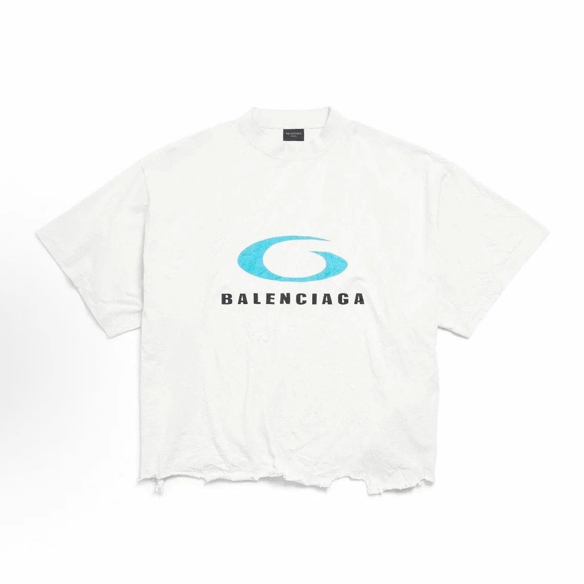 Balenciaga Balenciaga Wave Circle Logo Distressed T-shirt 3 Size US L / EU 52-54 / 3 - 1 Thumbnail