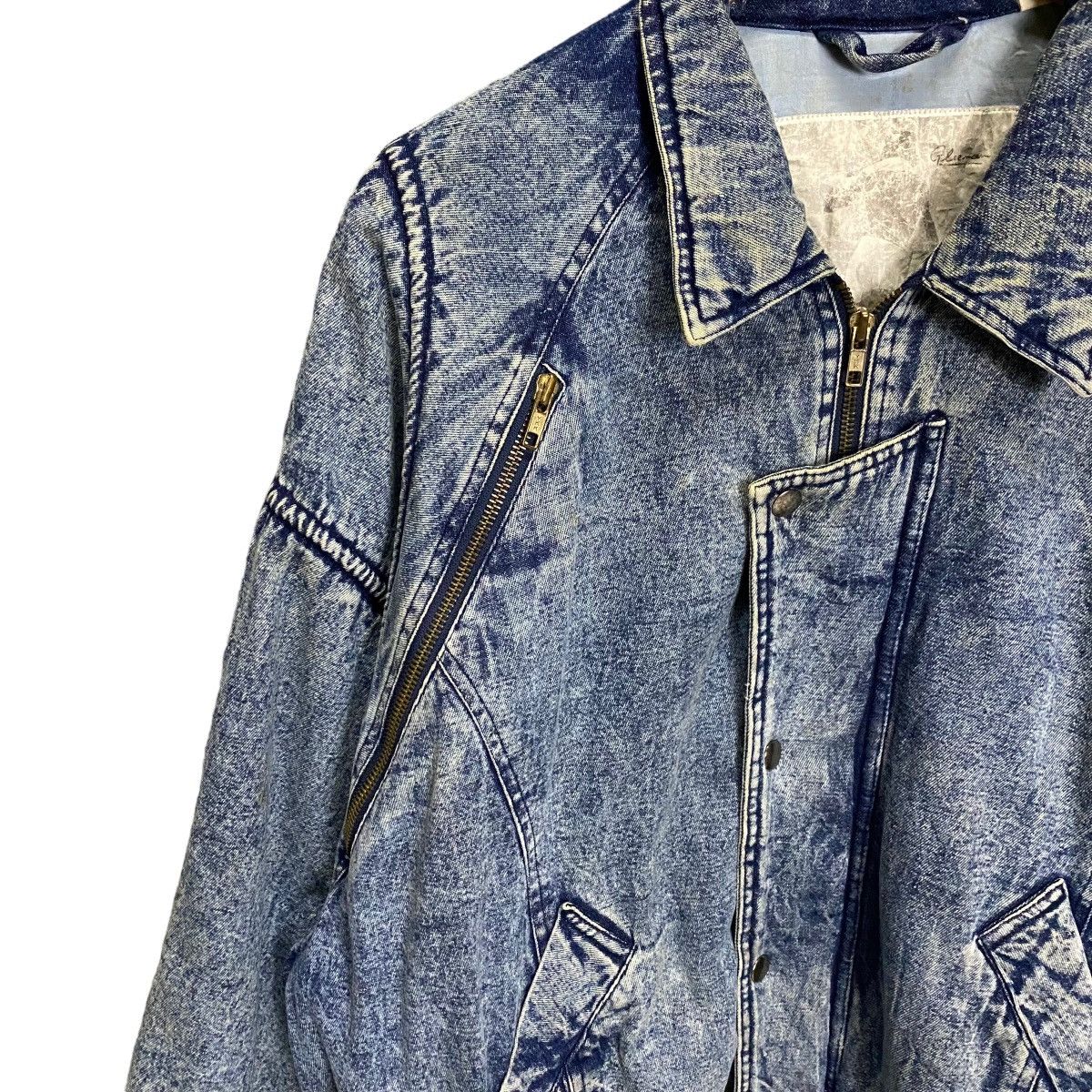 Japanese Brand × Vintage Vintage 80s Gleeman denim bomber jacket Size US L / EU 52-54 / 3 - 10 Thumbnail